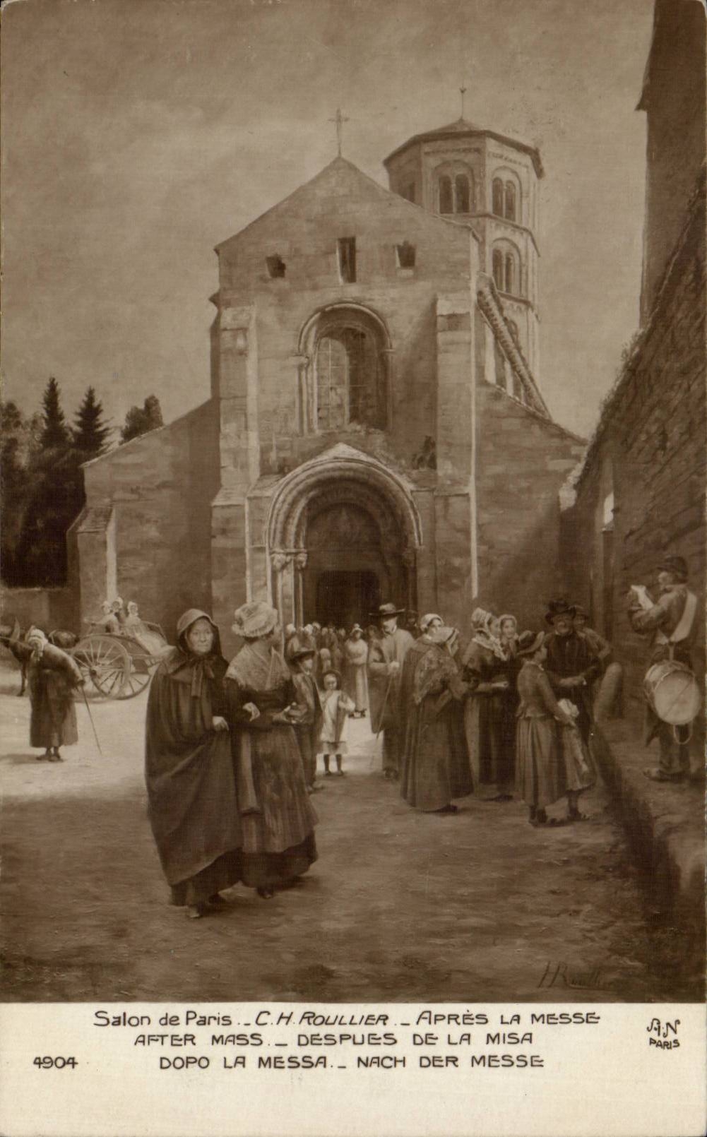 CPA Fantaisie Paris Salons de Paris Roullier Apres la messe