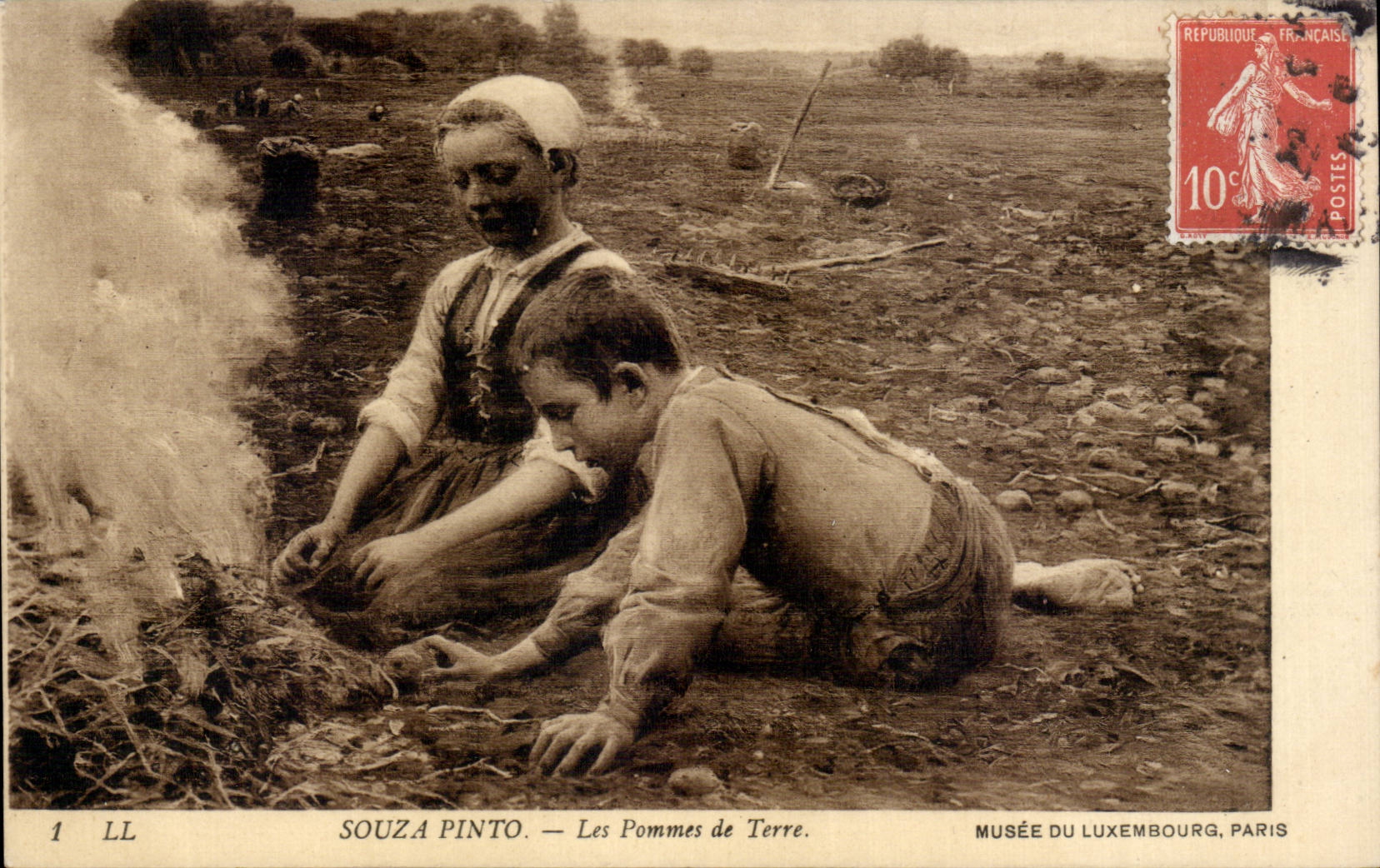 CPA Fantasy Souza Pinto potatoes Museum of Luxembourg Paris