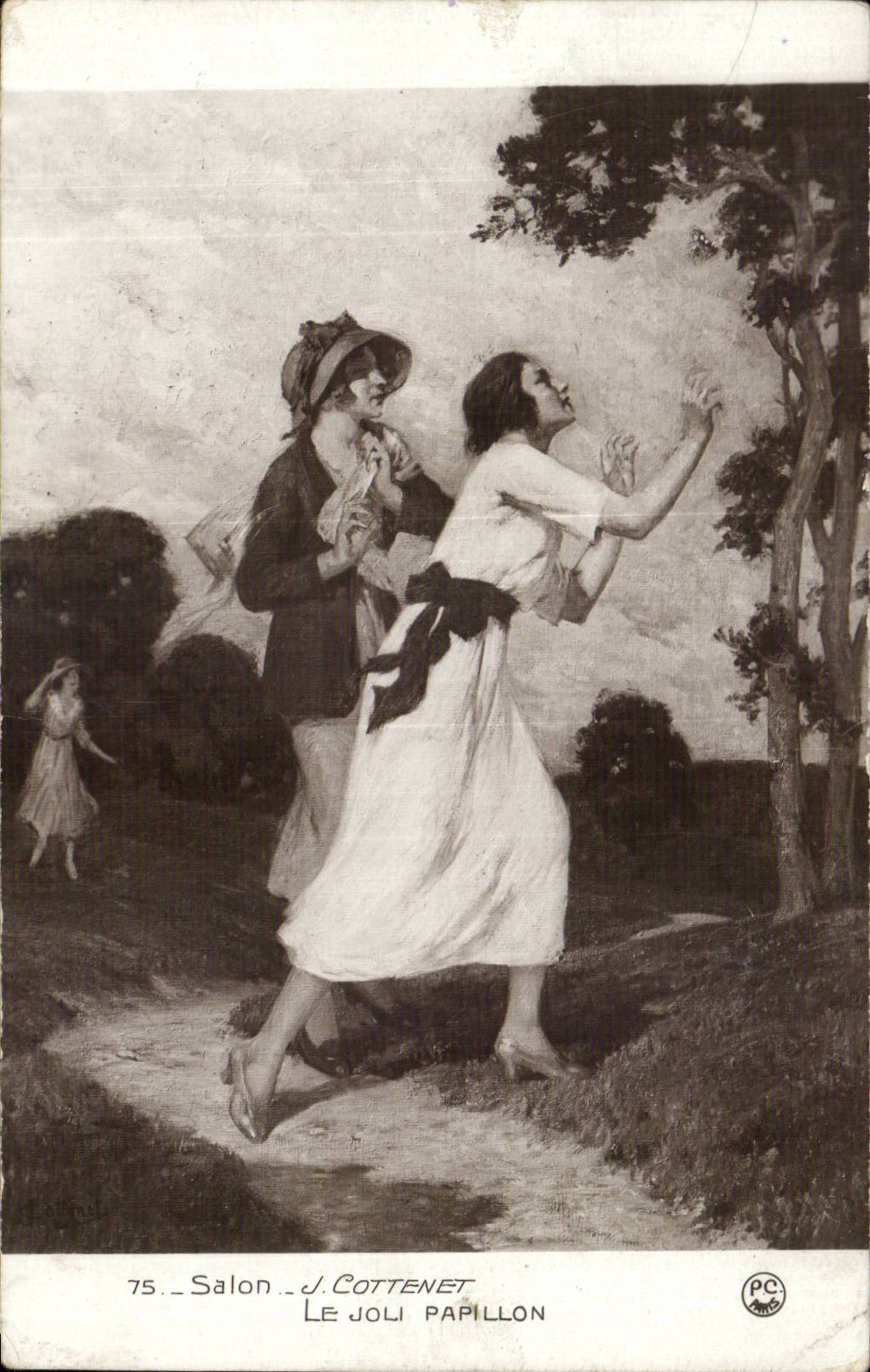 CPA Fantaisie Salon J Cottenet Le joli papillon Butterfly