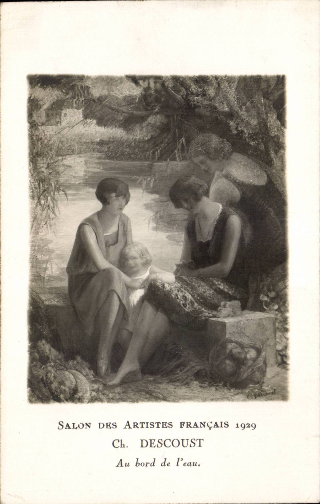 CPA Fantaisie Salon des artistes francais 1929 Descoust Au bord de l'eau