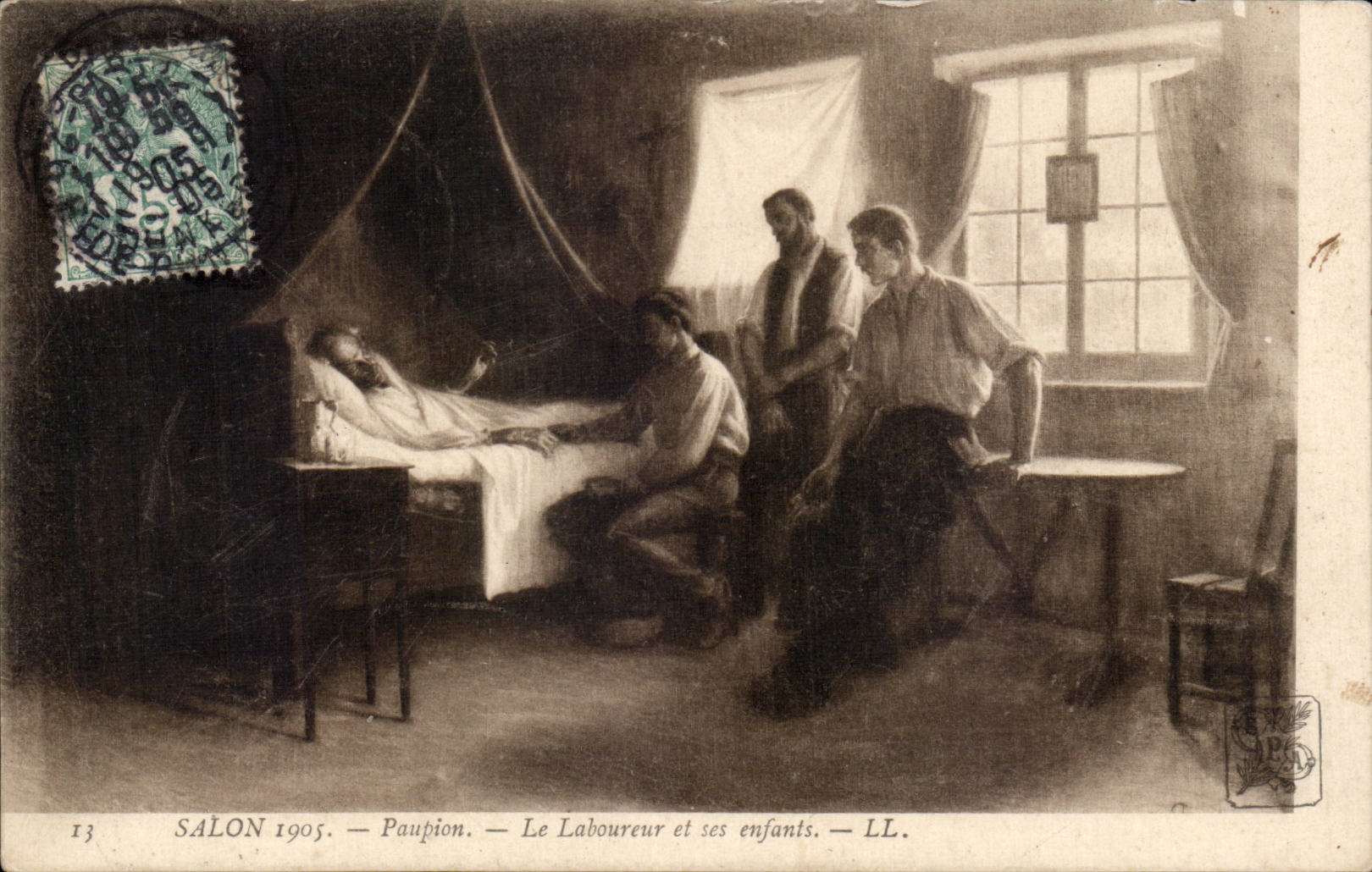 CPA Fantaisie Salon 1905 Paupion Le laboureur et ses enfants