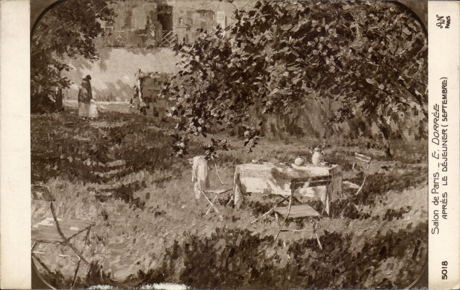 CPA Fantaisie Salon de Paris Dorree apres le dejeuner Septembre