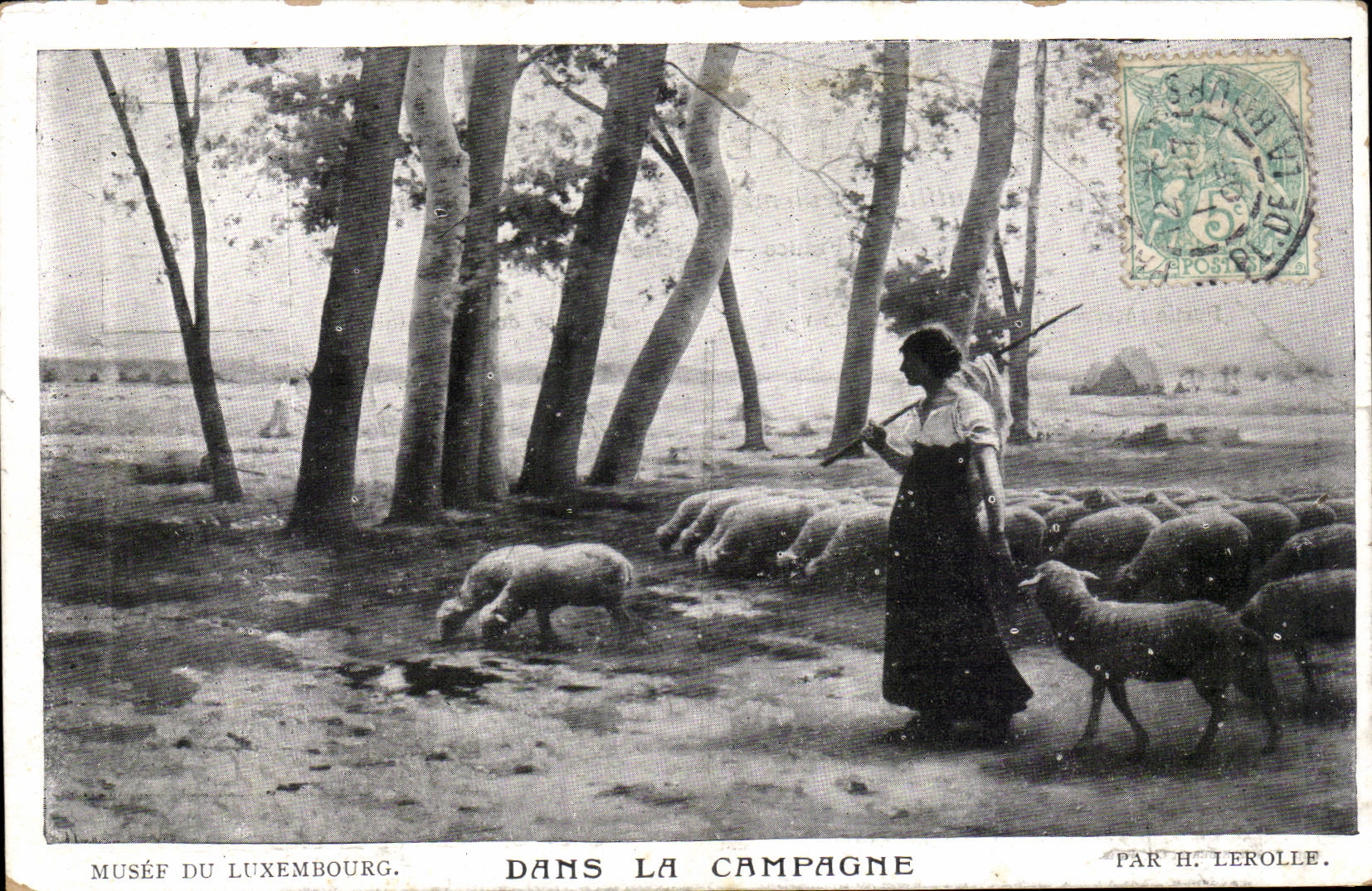CPA Fantaisie Musee du Luxembourg Dans la campagne Lerolle Moutons