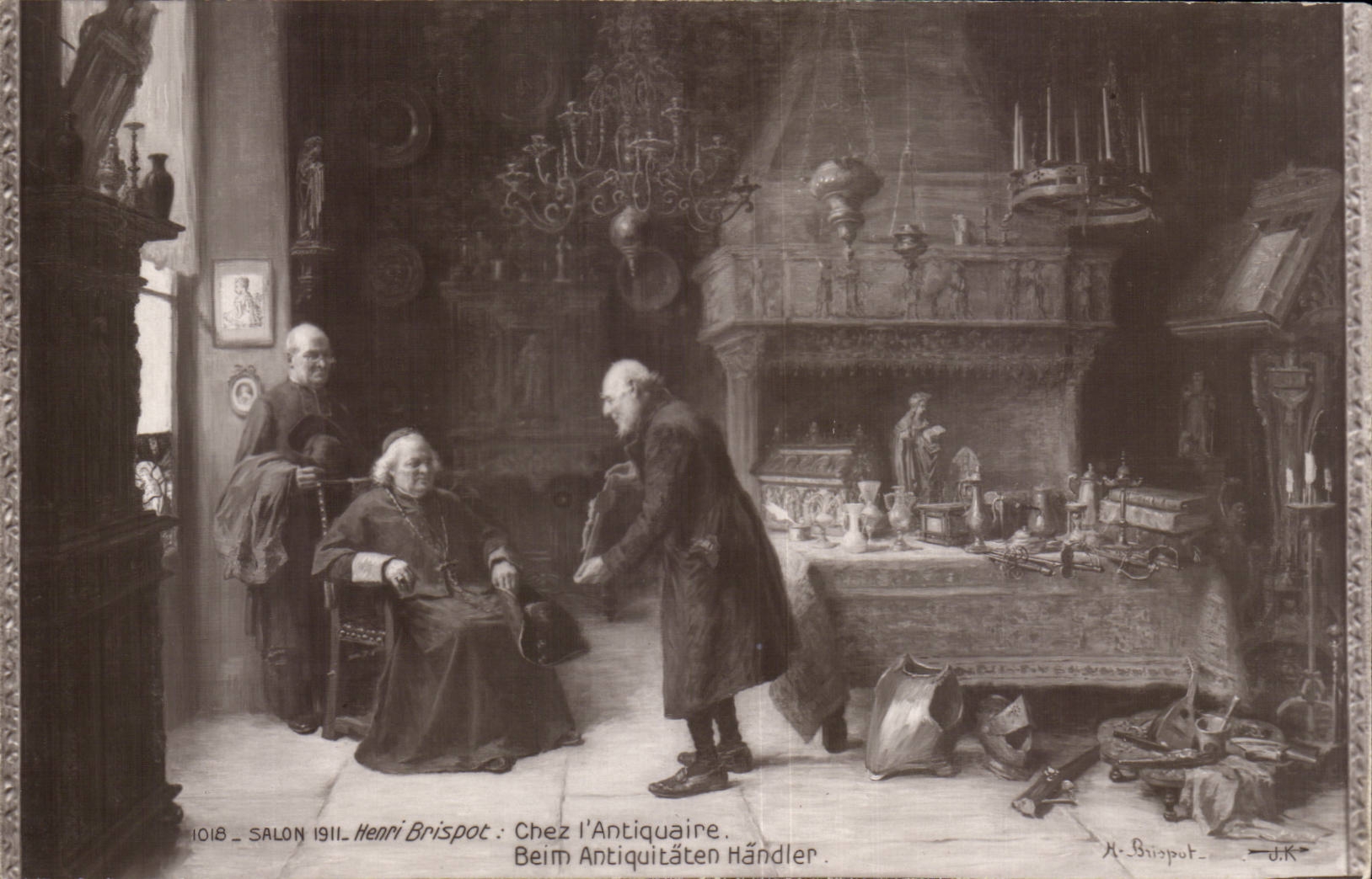 CPA Fantaisie Salon 1911 Henri Birspot Chez l'antiquaire