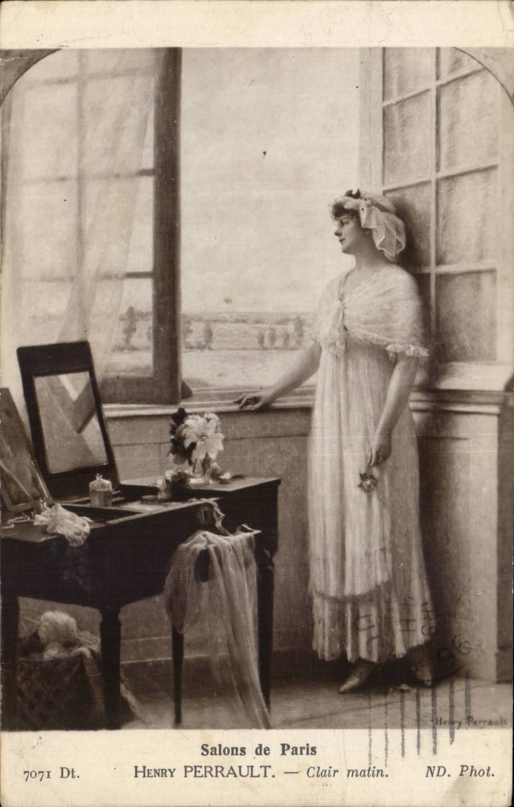 CPA Fantaisie Salons de Paris Henry Perrault Clair matin