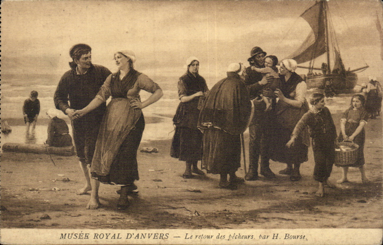 CPA Fantaisie Musee royal d'Anvers Le retour des pecheurs par Bourse