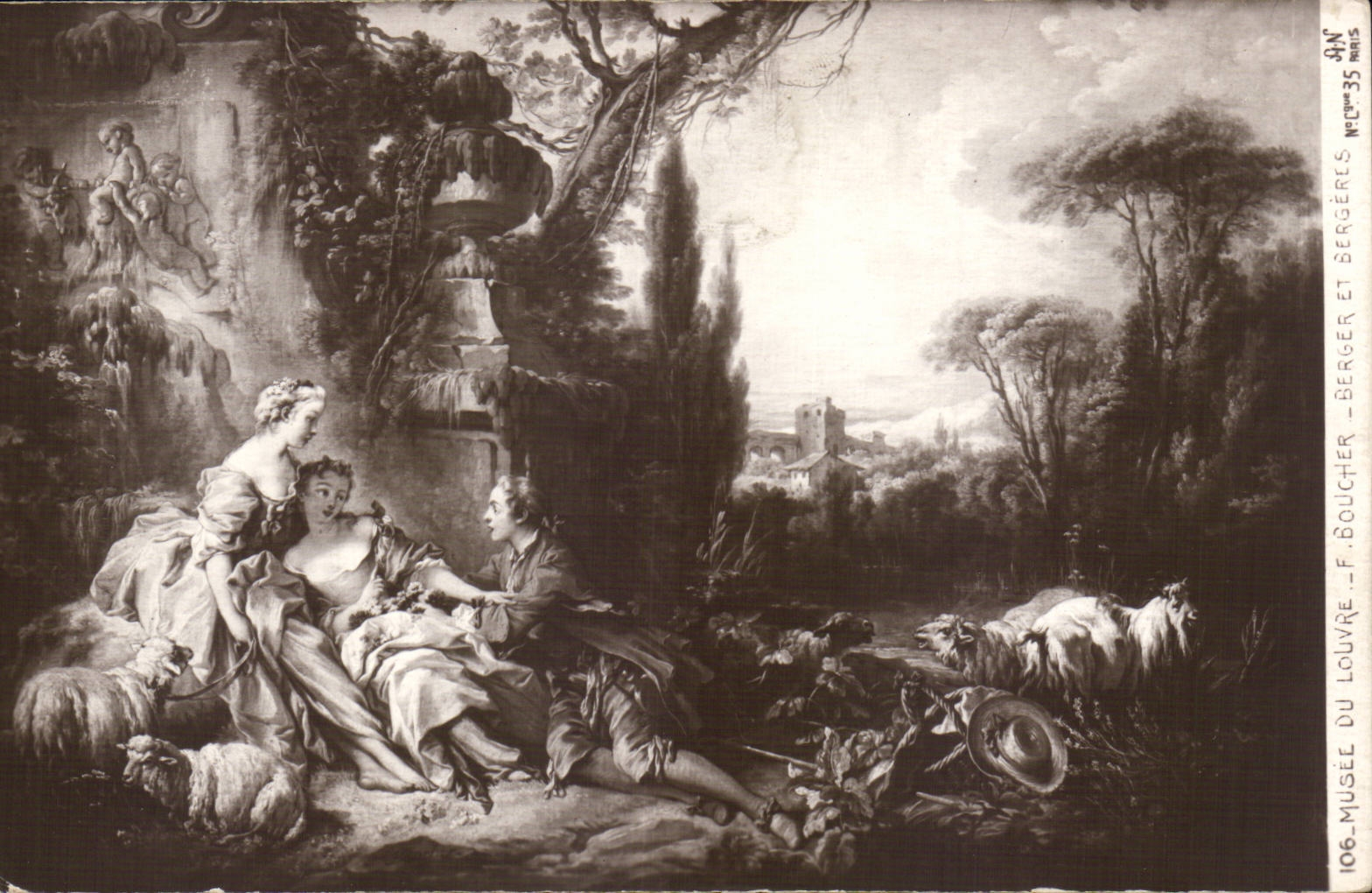CPA Fantaisie Paris Musee du Louvre Boucher Berger et bergeres