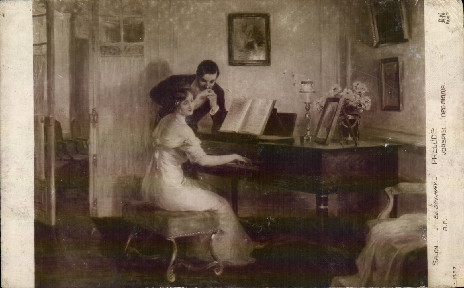 CPA Fantaisie Paris Salon Gelhay Prelude Piano