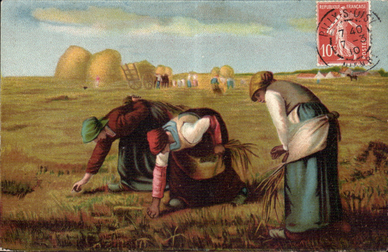 CPA Fantaisie Millet les glaneuses 