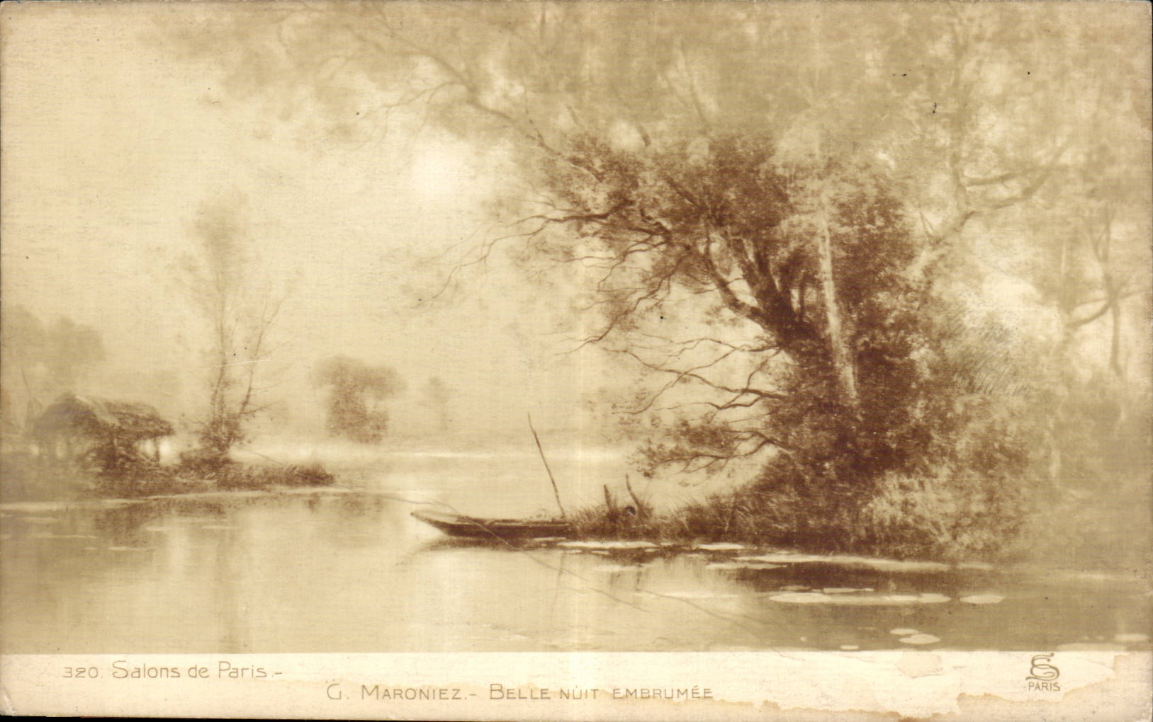 CPA Fantaisie Salons de Paris Maroniez Belle nuit embrumee