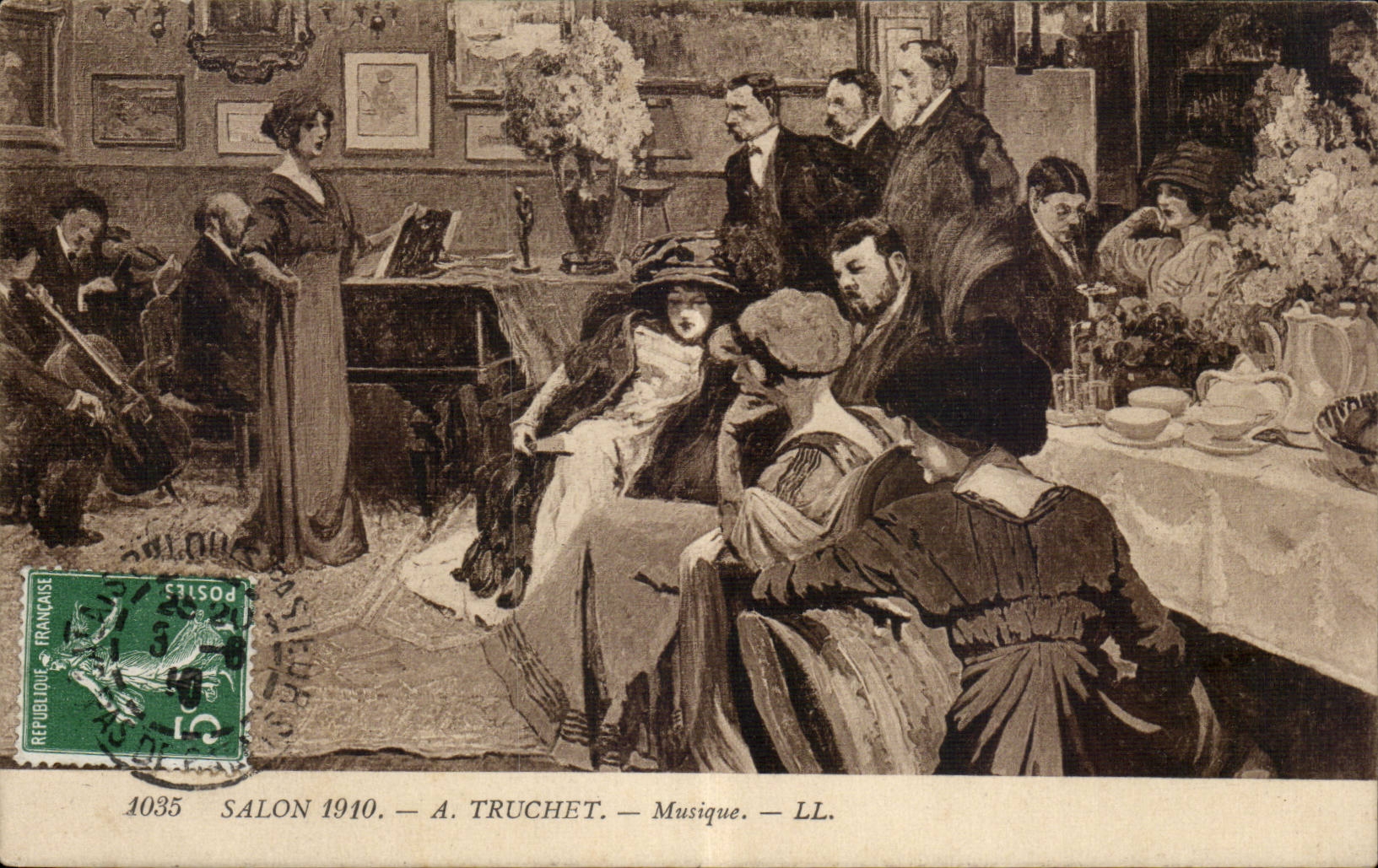 Musica 1910 del truchet de la sala de estar de la fantasia de CPA