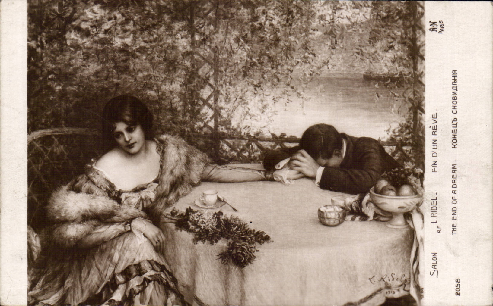 CPA Fantaisie Salon Ridel Fin d'un reve