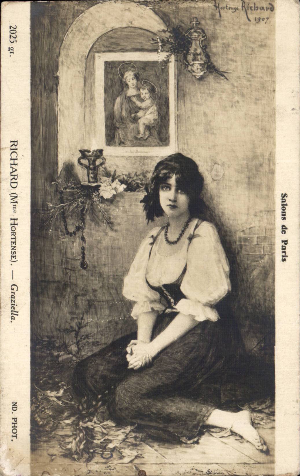 CPA Fantaisie Salons de Paris Richard Graziella