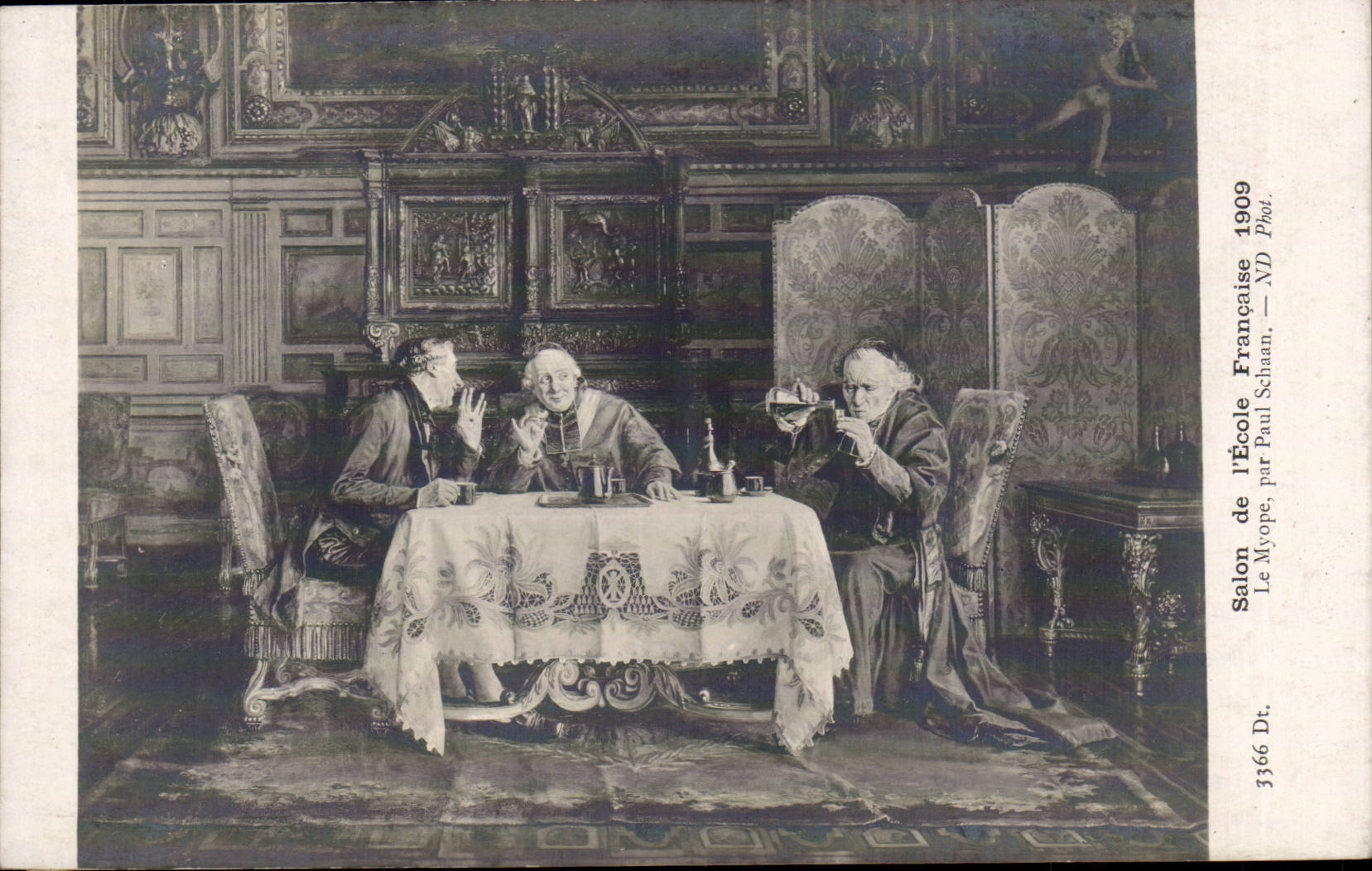 CPA Fantaisie Salon de l'ecole francaise 1909 le myope par Paul Schaan 