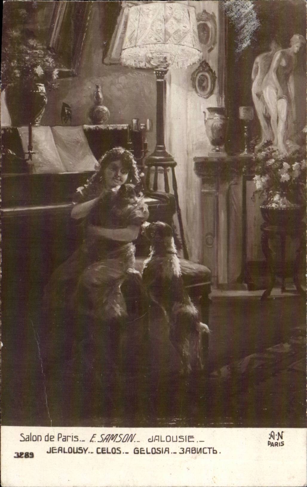 CPA Fantaisie Salon de Paris Samson Jalousie 