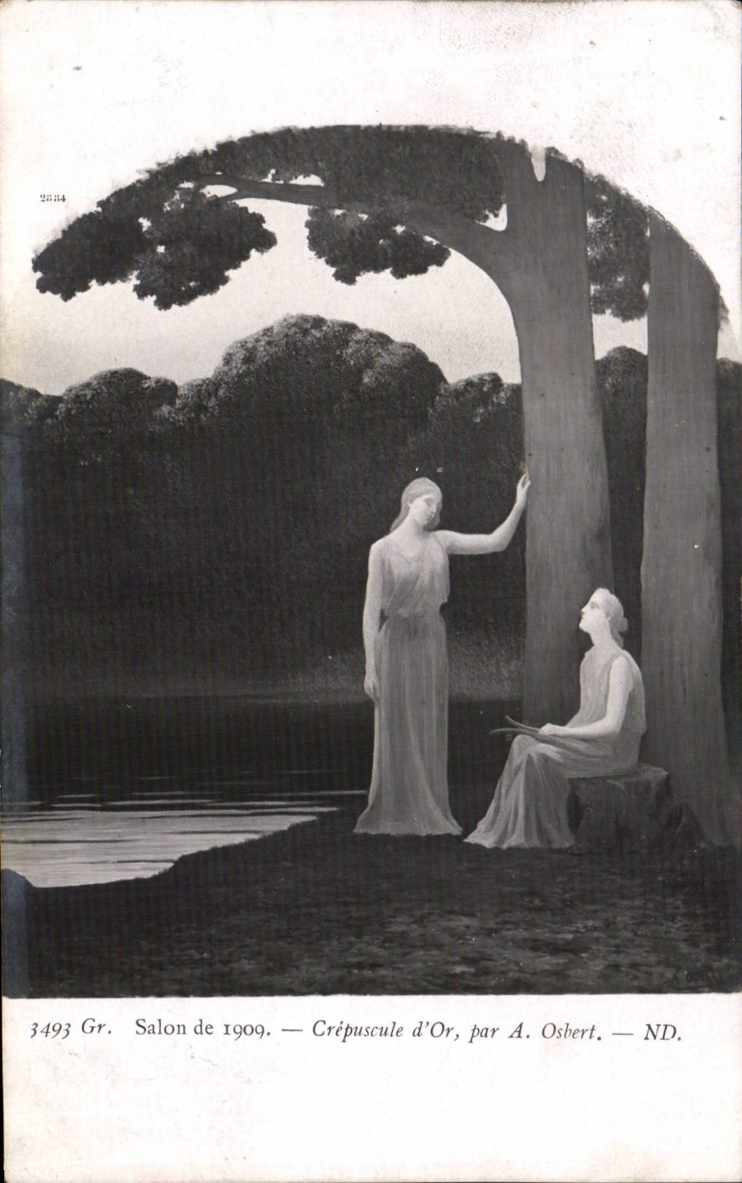 CPA Fantaisie Salon de 1909 Crepuscule d'or Osbert