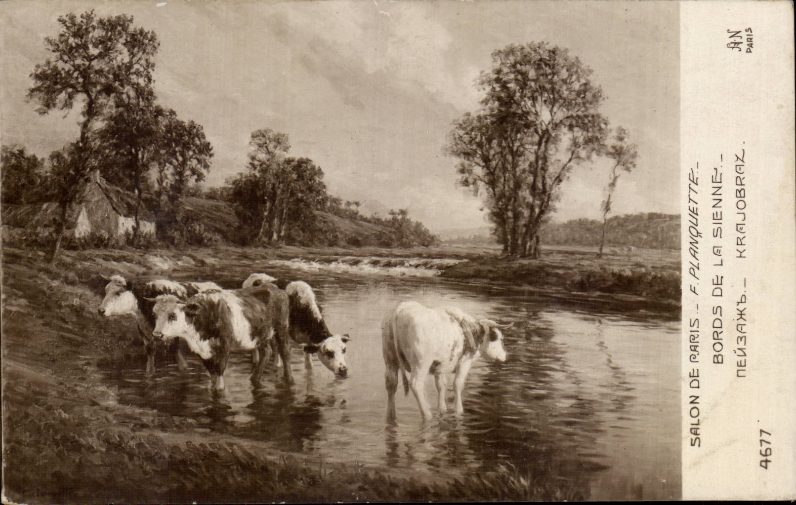 CPA Fantaisie Salon de Paris Planquette Vaches