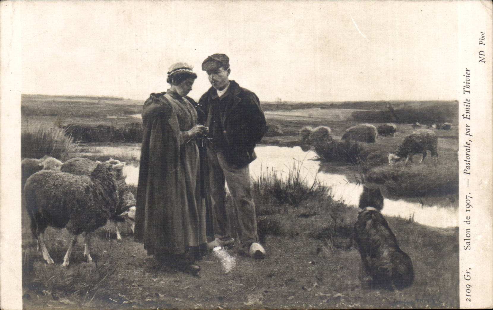 CPA Fantaisie Salon de 1907 Pastorale par Emile Thivier