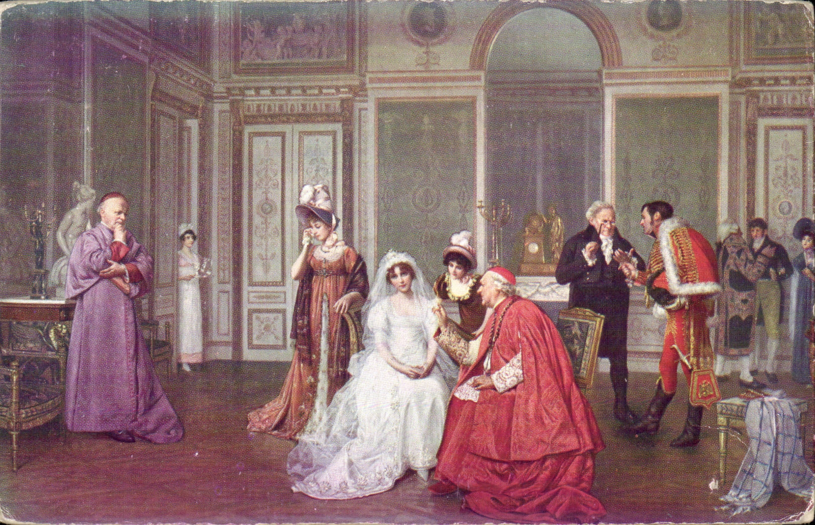 CPA Fantaisie Salon de Paris Brunery Le retard du fiance