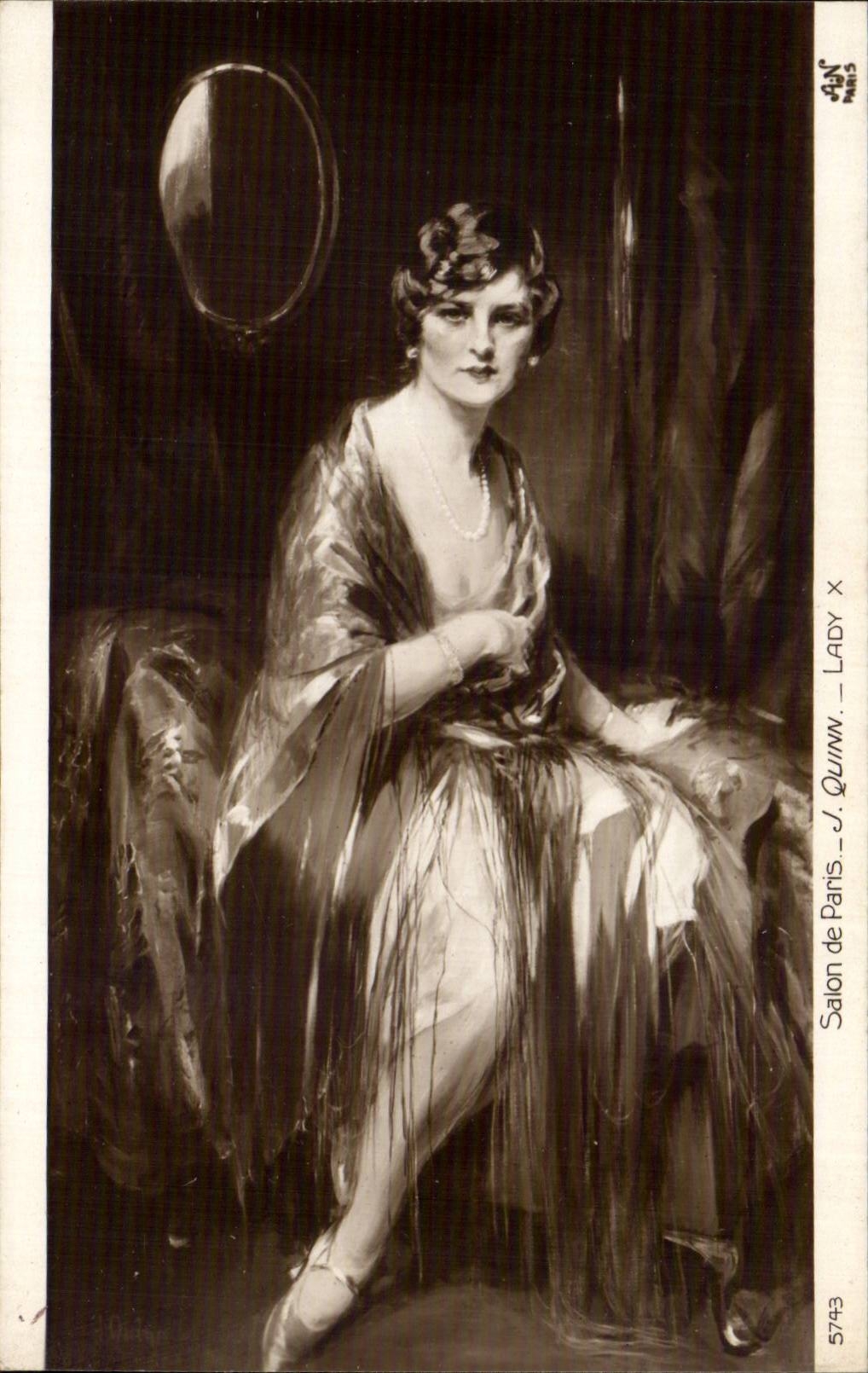 CPA Fantaisie Salon de Paris J Quinn Lady X Femme