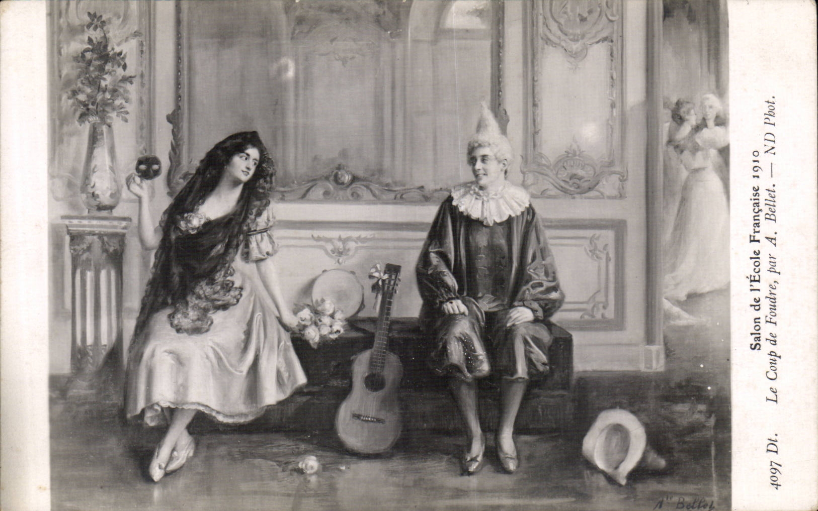 CPA Fantaisie Salon 1910 Le coup de foudre Par Bellet 