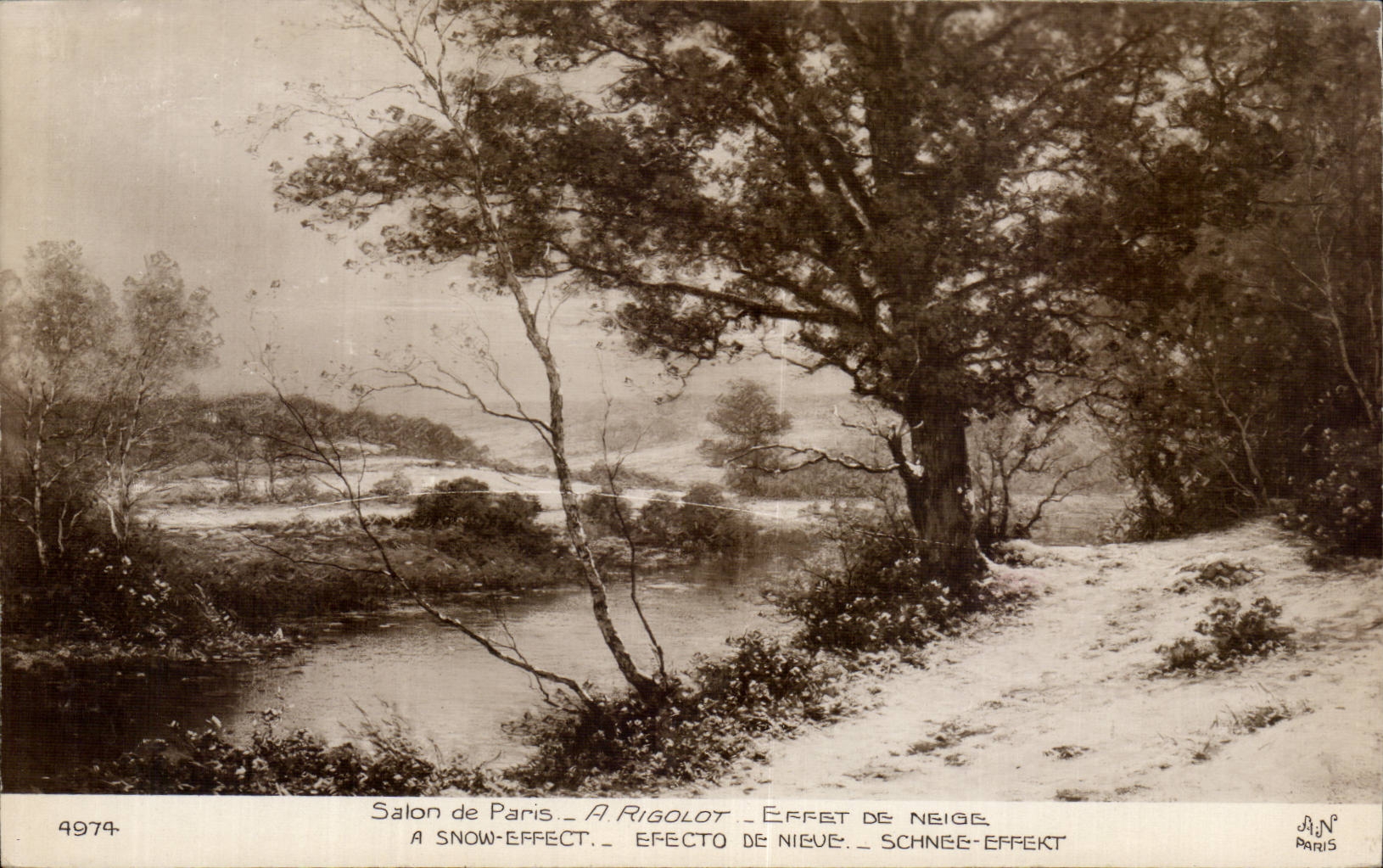 CPA Fantaisie Salon de paris Rigolot Effet de neige