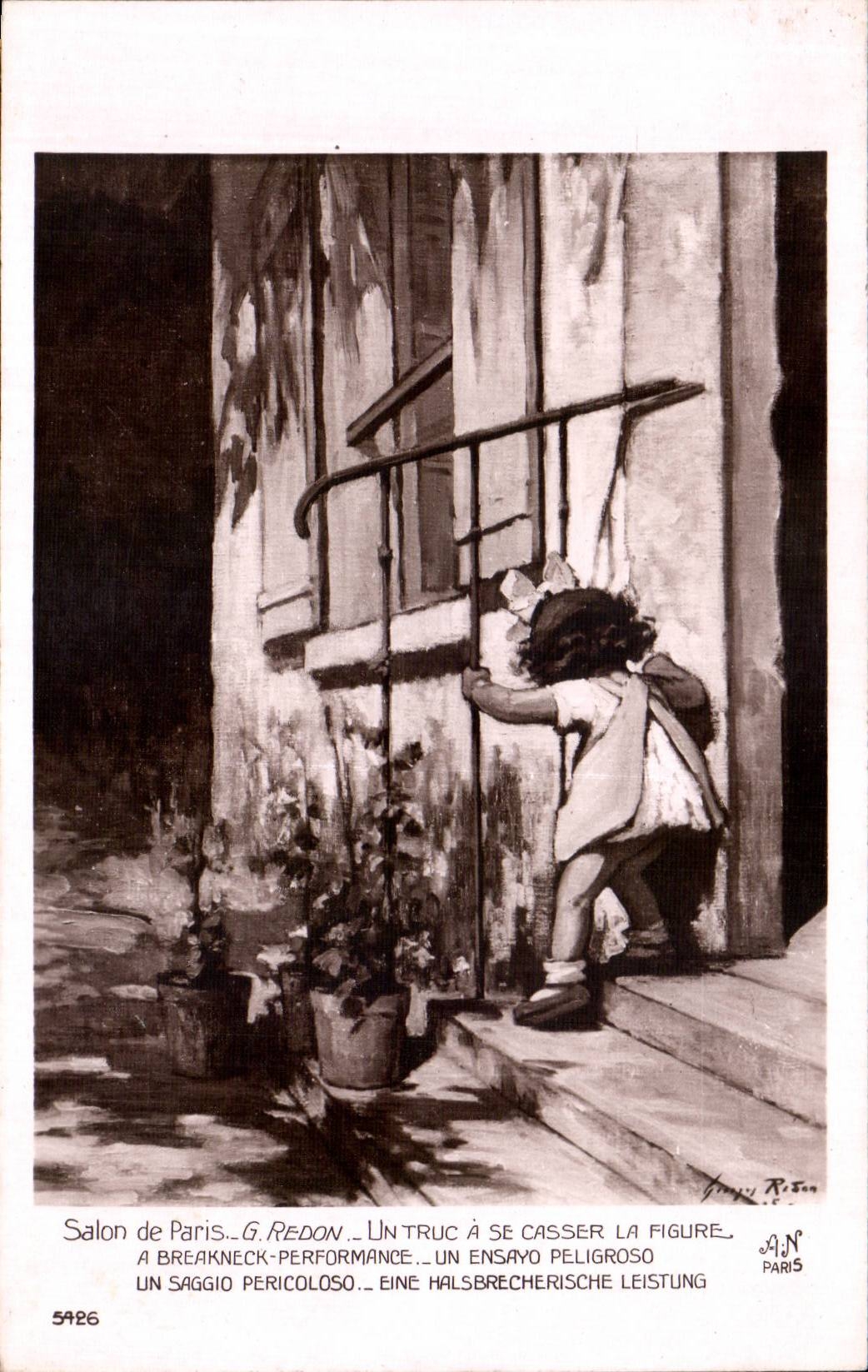 CPA Fantaisie Salon de paris Un truc a se casser la figure Redon