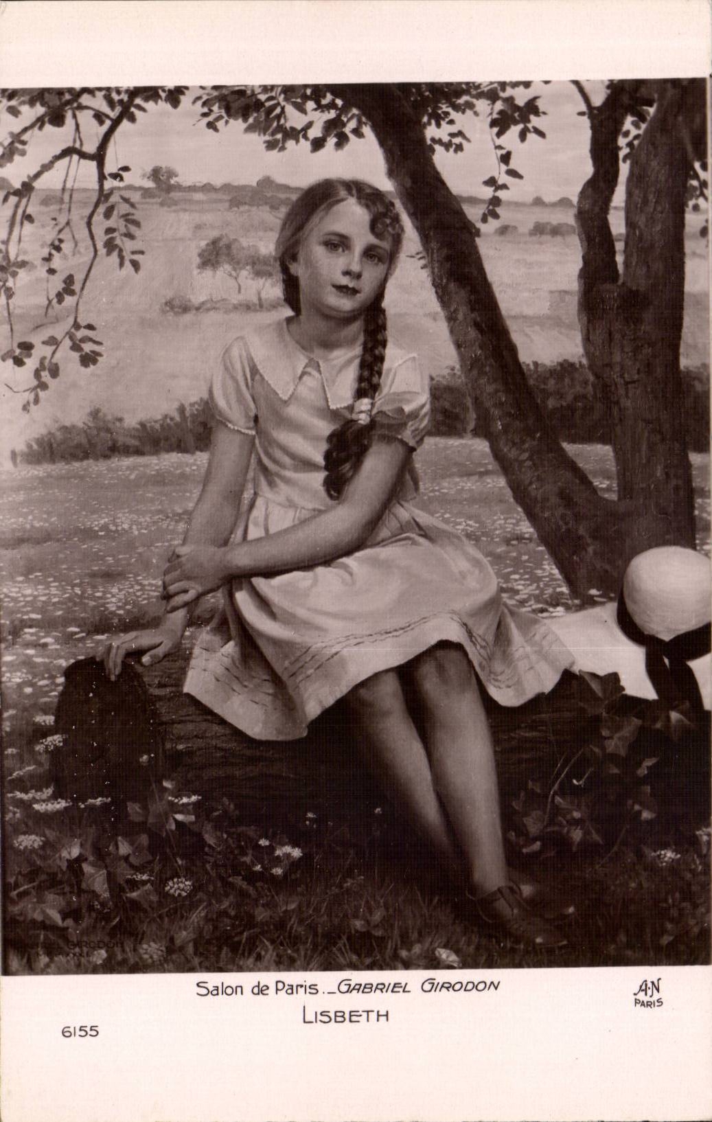 CPA Fantaisie Salon de paris Gabriel Girodon Lisbeth Enfant