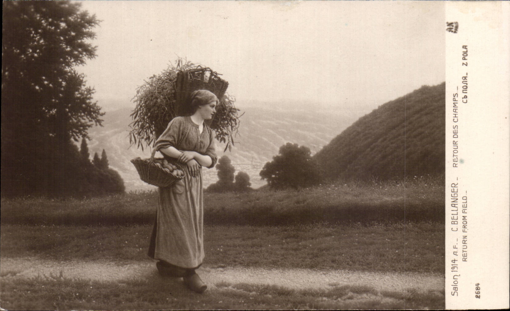 CPA Fantaisie Salon 1914 Bellanger Retour des champs