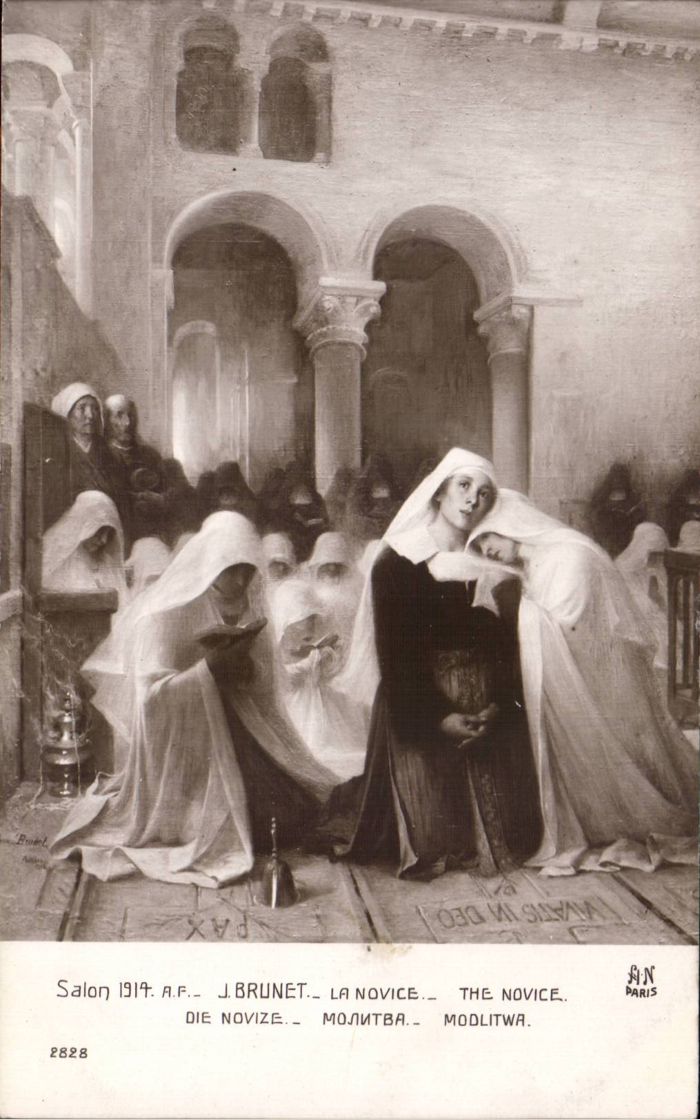 CPA Fantaisie Salon 1914 Brunet la novice