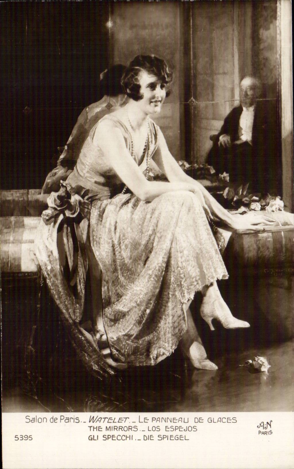 CPA Fantaisie Salons de paris Watelet Le panneau de glaces