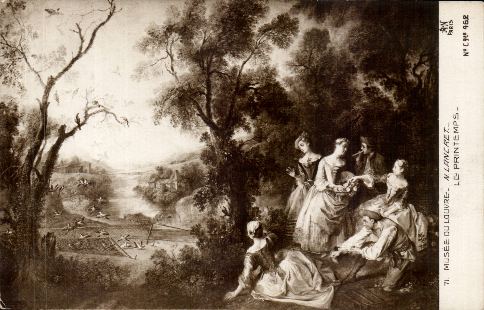 CPA Fantaisie Paris Musee du Louvre Lancret le printemps