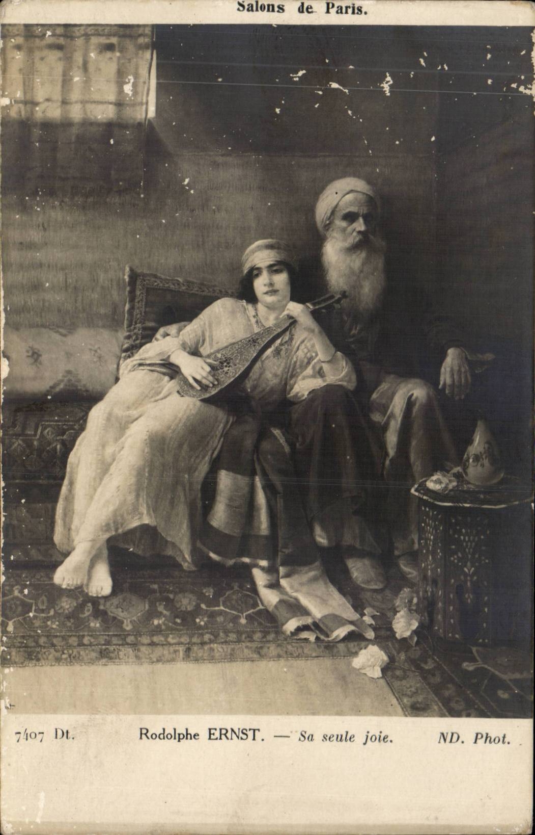 CPA Fantaisie Rodolphe Ernst Sa seule joie orient Musique 