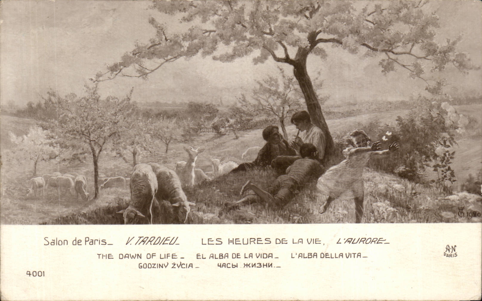 CPA Fantaisie Salon de Paris Tardieu Les heures de la vie L'aurore