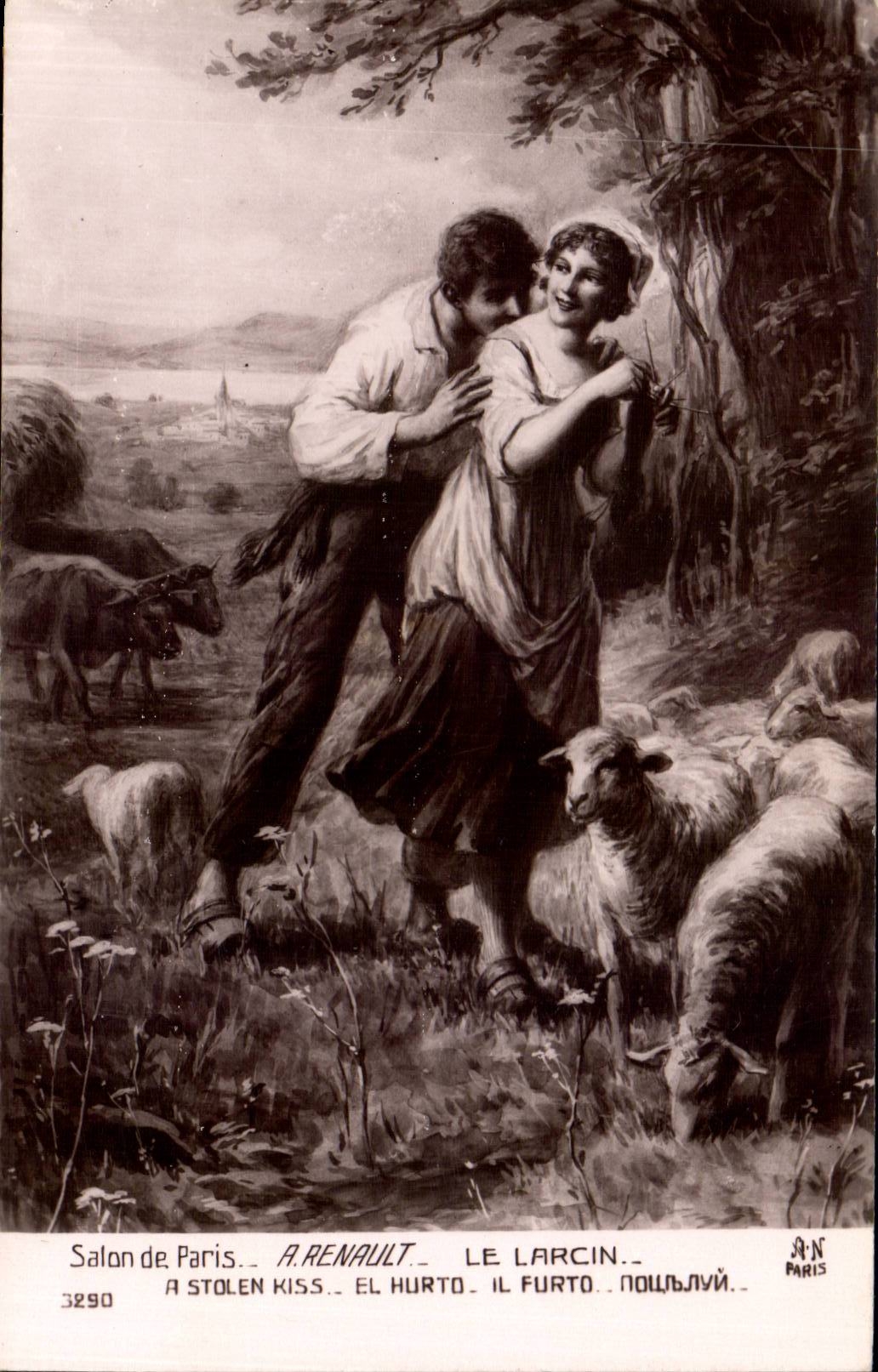 CPA Fantaisie Salon de PAris Le larcin Renault Mouton Sheep