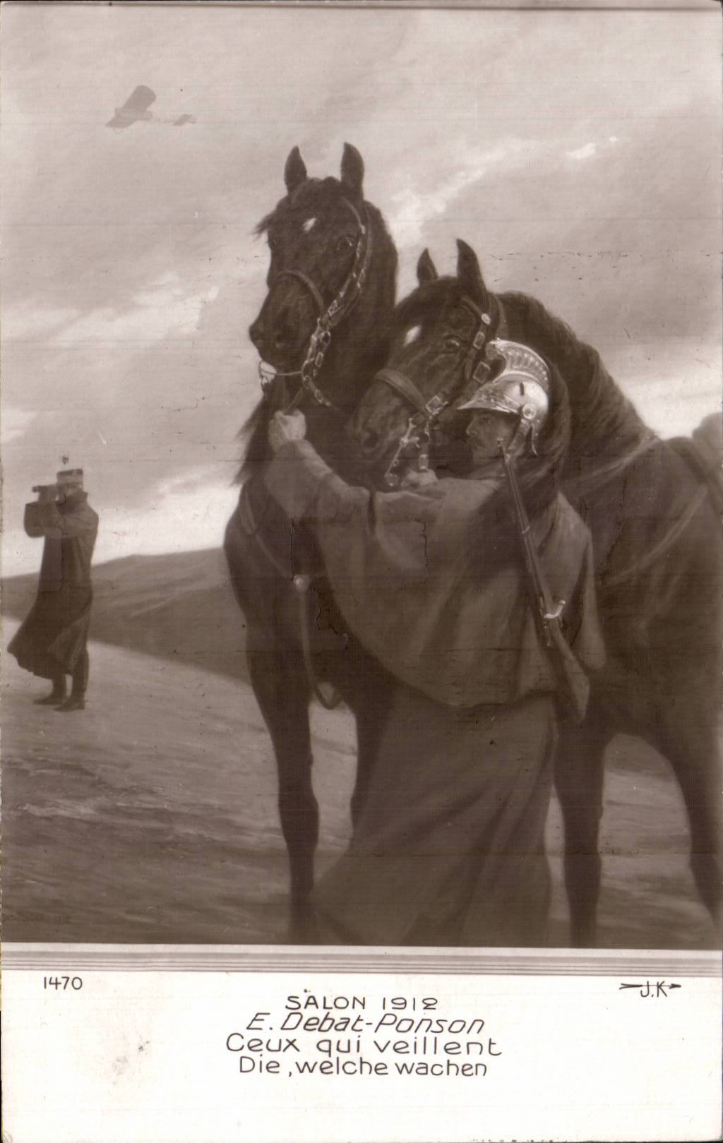 CPA Fantaisie Salon 1912 Debat ponson Ceuw qui veillent Militaria 