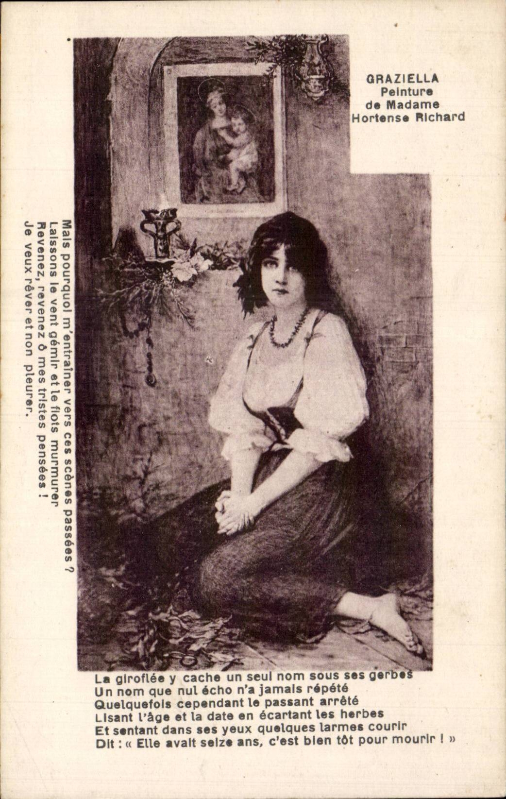 CPA Fantaisie Graziella Peinture de madame Hortense Richard