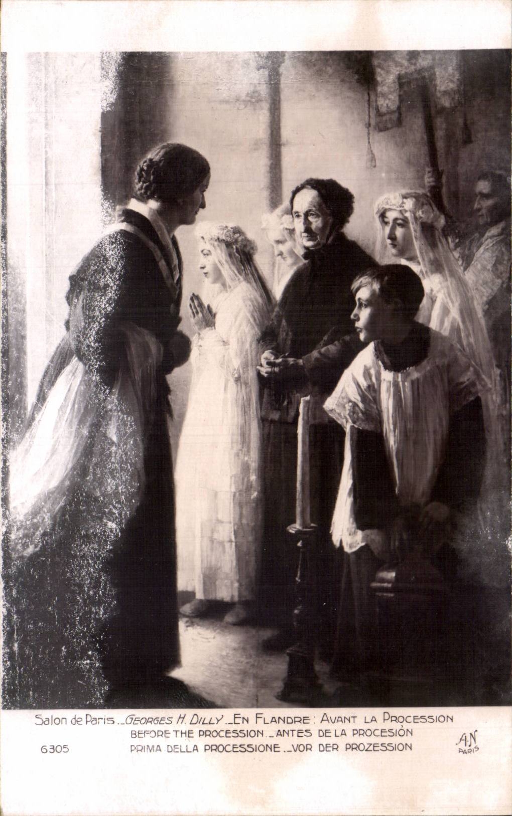 CPA Fantaisie Paris Salon Dilly En Flandre Avant la procession