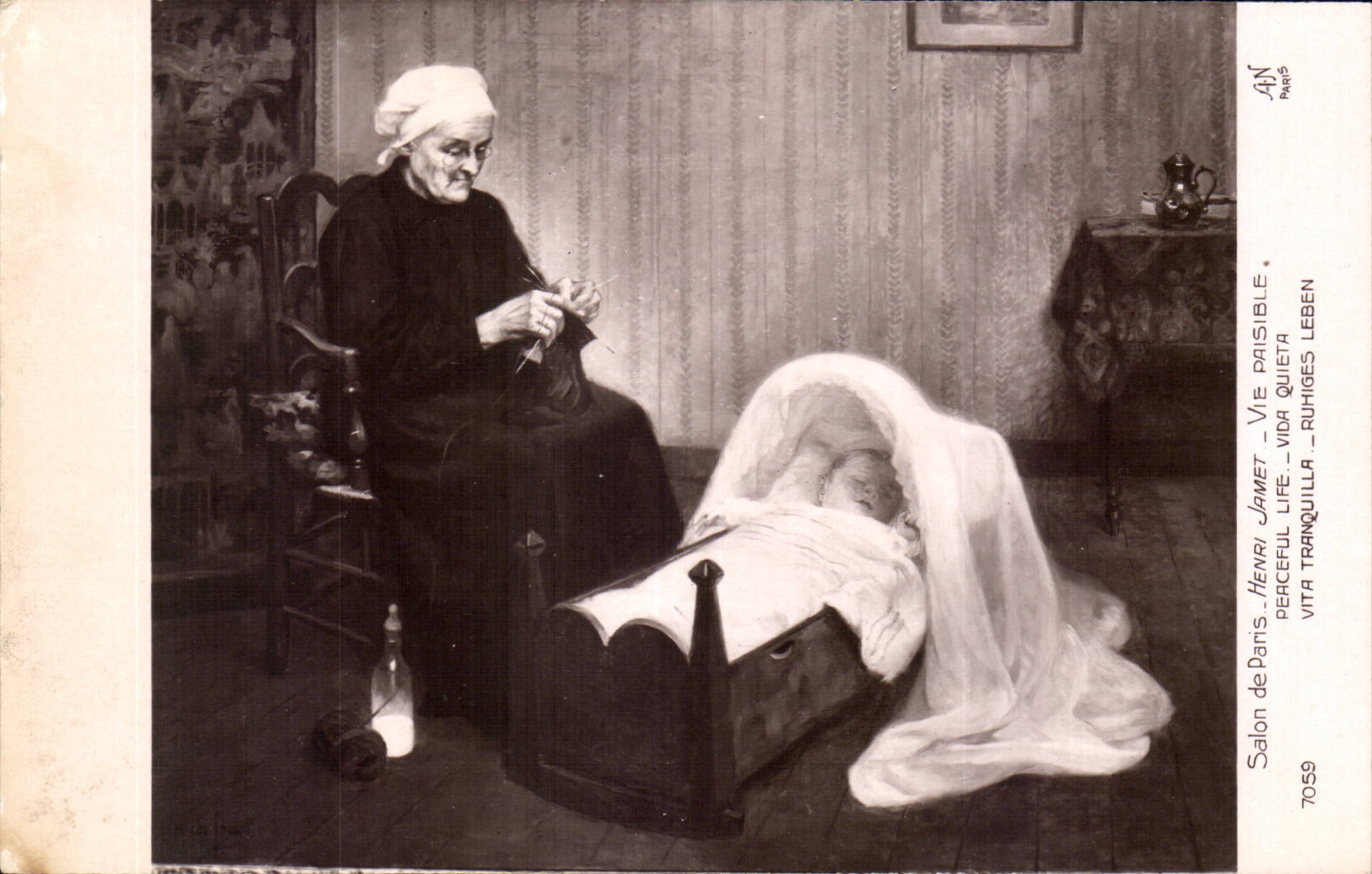 CPA Fantaisie Salon de Paris Henri Jamet Vie paisible