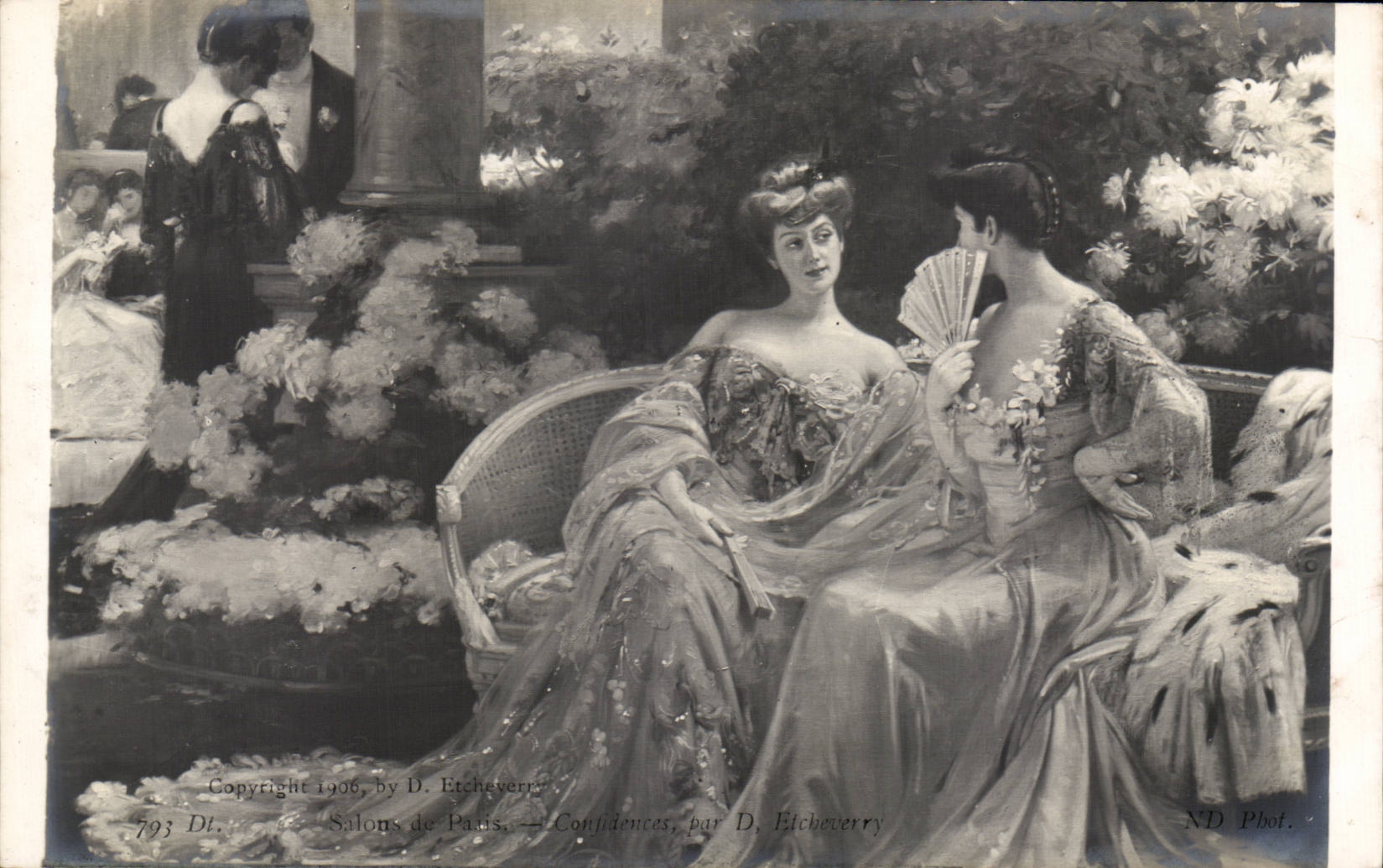 CPA Fantaisie Confidences par Etcheverry Eventail