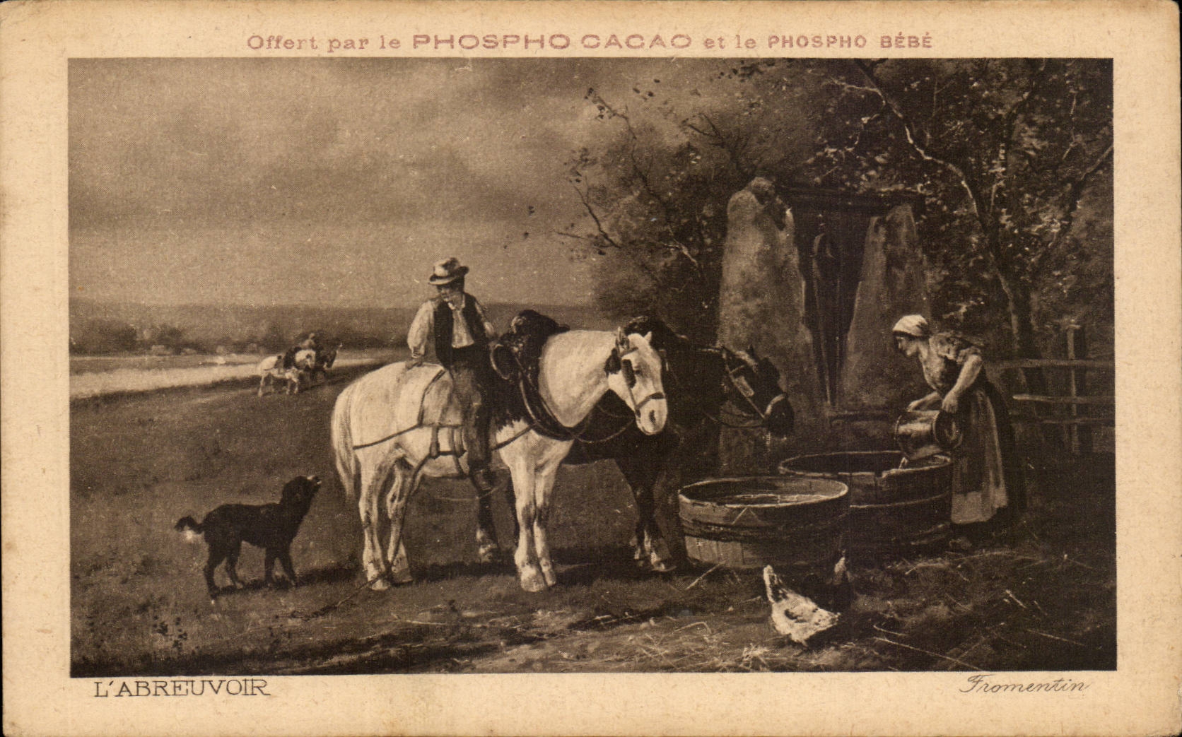CPA Fantaisie L'abreuvoir Fromentin Cheval