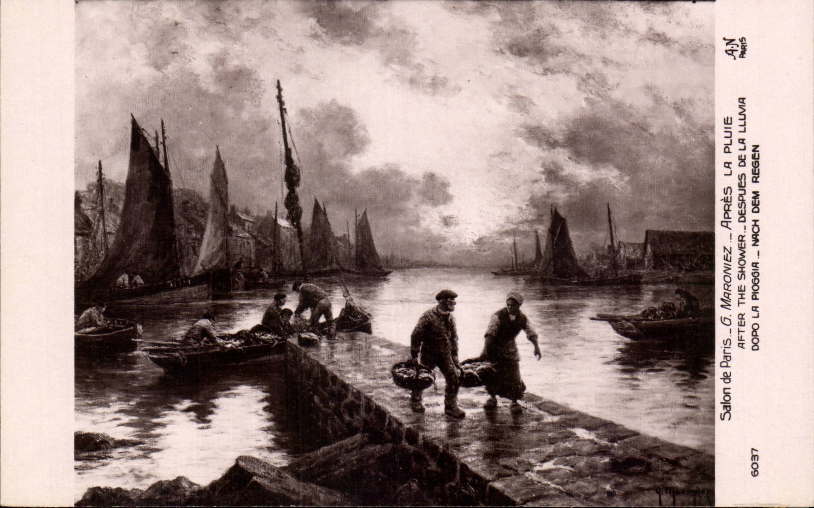 CPA Fantaisie Salon de Paris Maroniez Apres la pluie