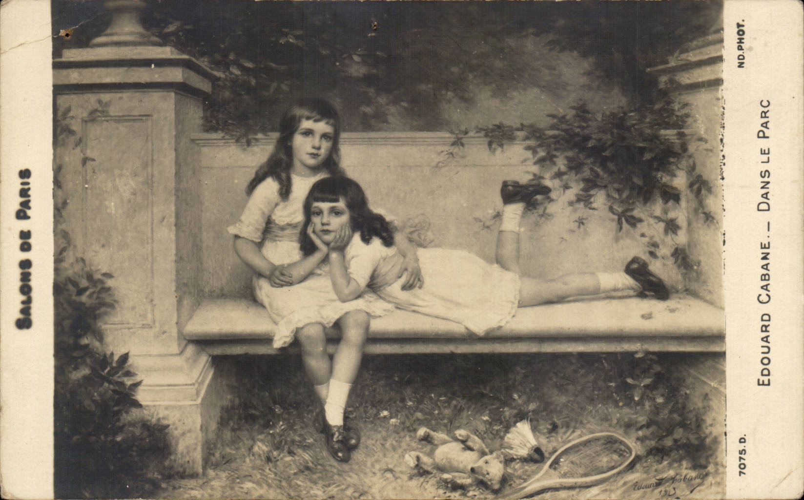 CPA Fantaisie Salons de Paris Edouard Cabane Dans le parc Enfants