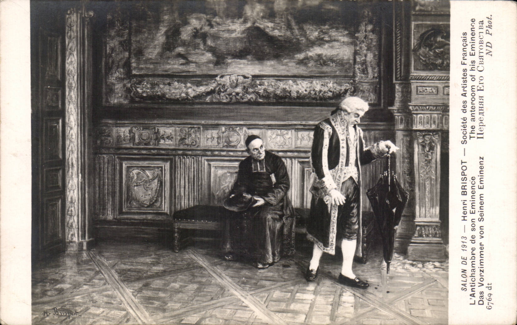 CPA Fantaisie Salon de 1913 Henri Brispot L'antichambre de son eminence