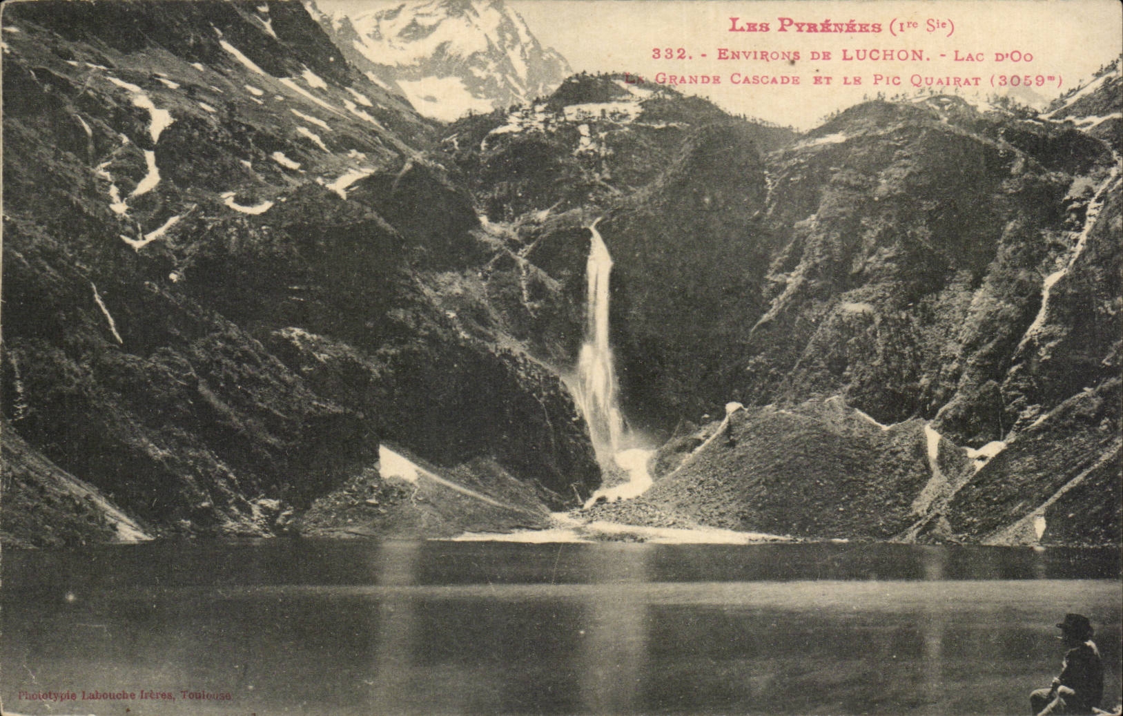 CPA Surroundings of Luchon Lake of oo Grande cascade and the peak Quairat