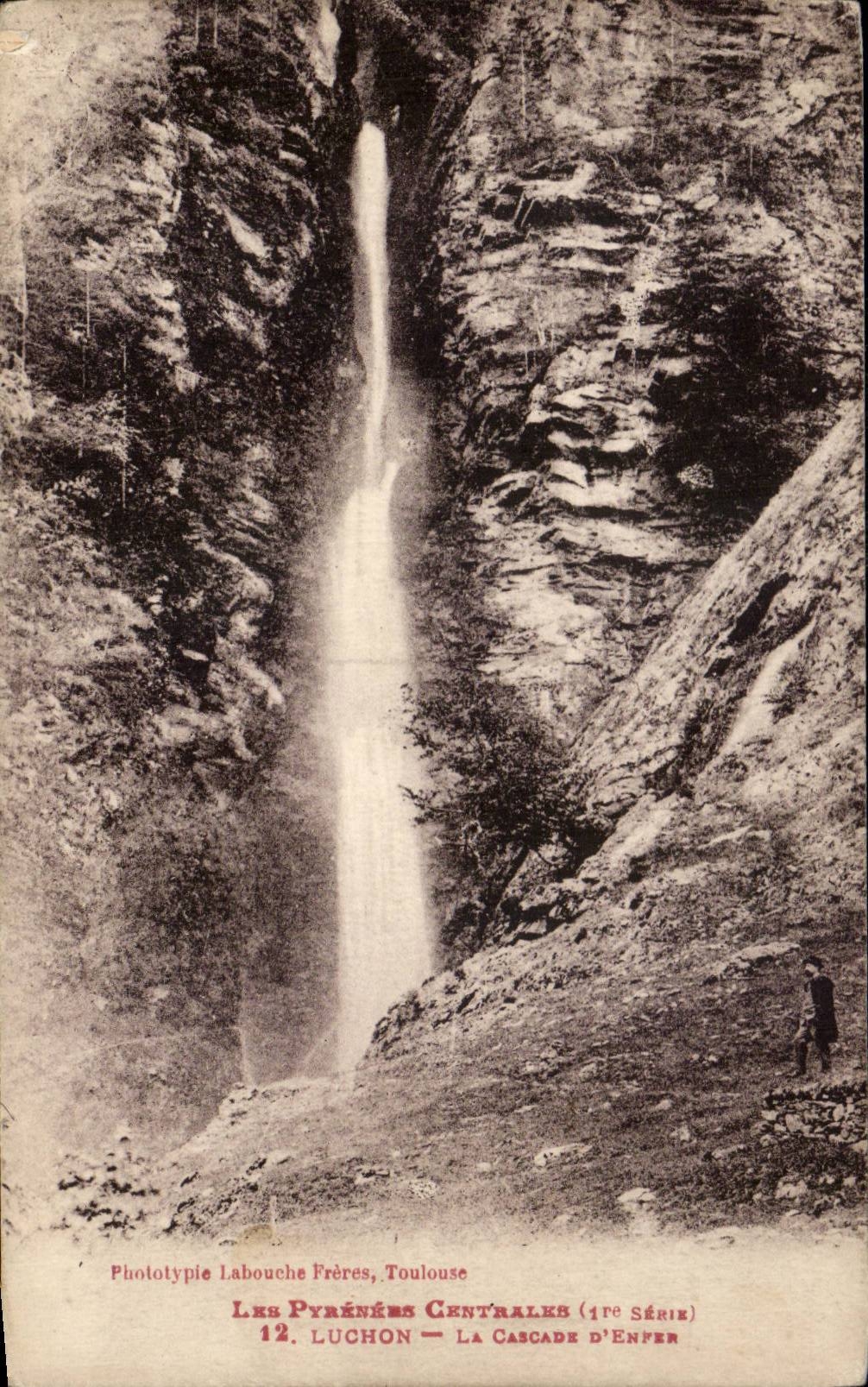 CPA Luchon the cascade of hell