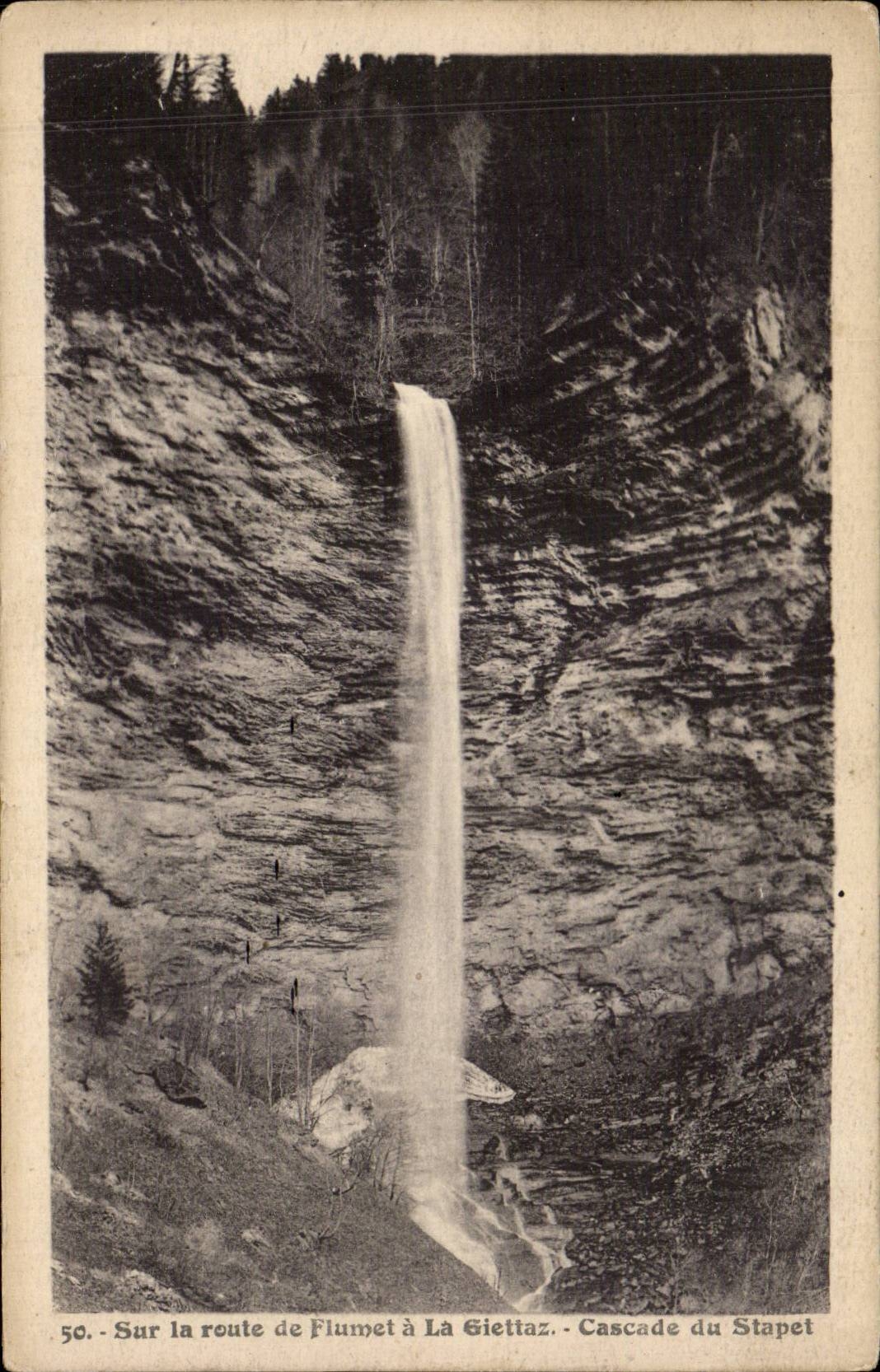 CPA On the road of Flumet to Giettz Cascades of Stapet