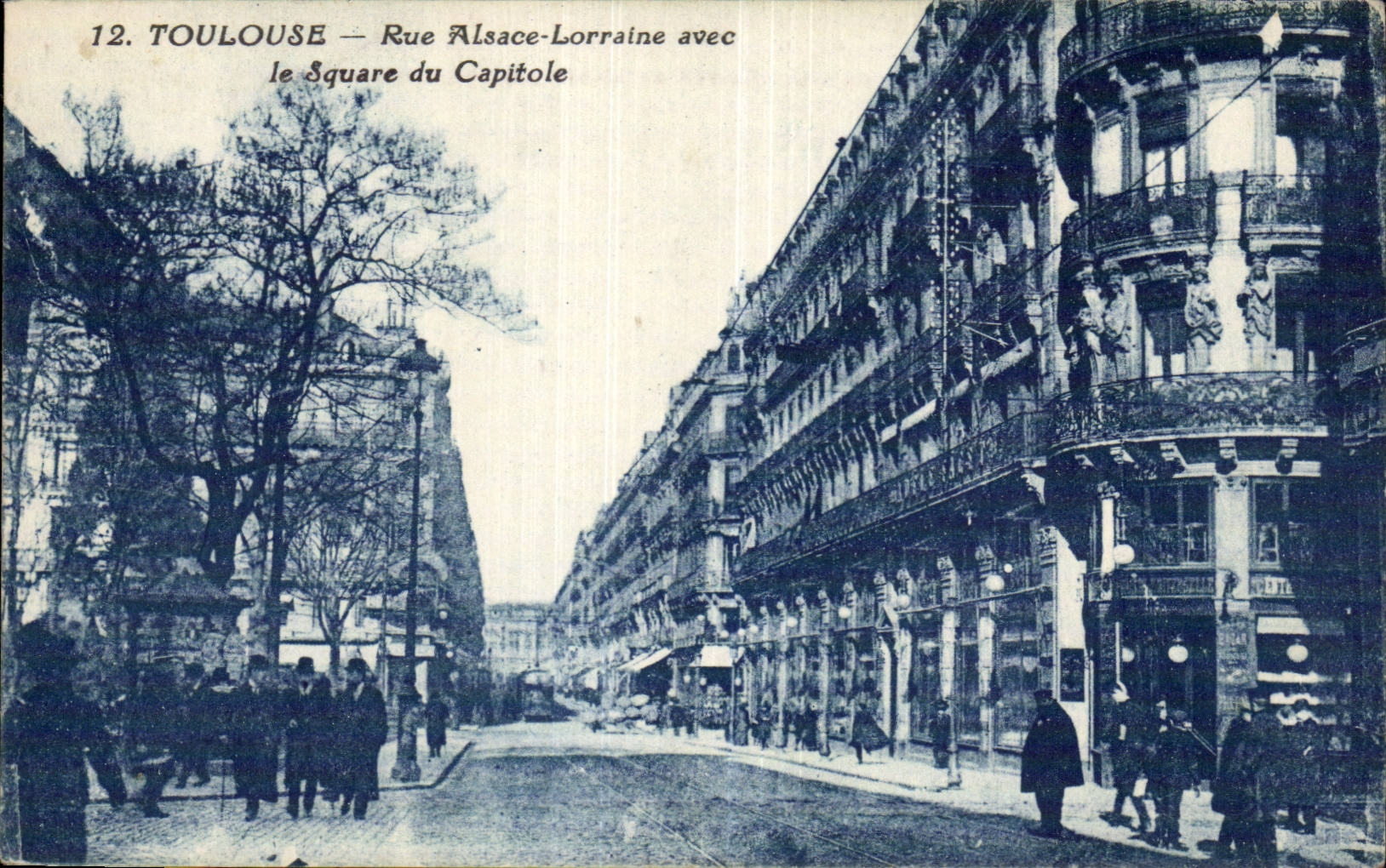 Toulouse - Rue Alsace Lorraine avec le Square du Capitole - CPA 