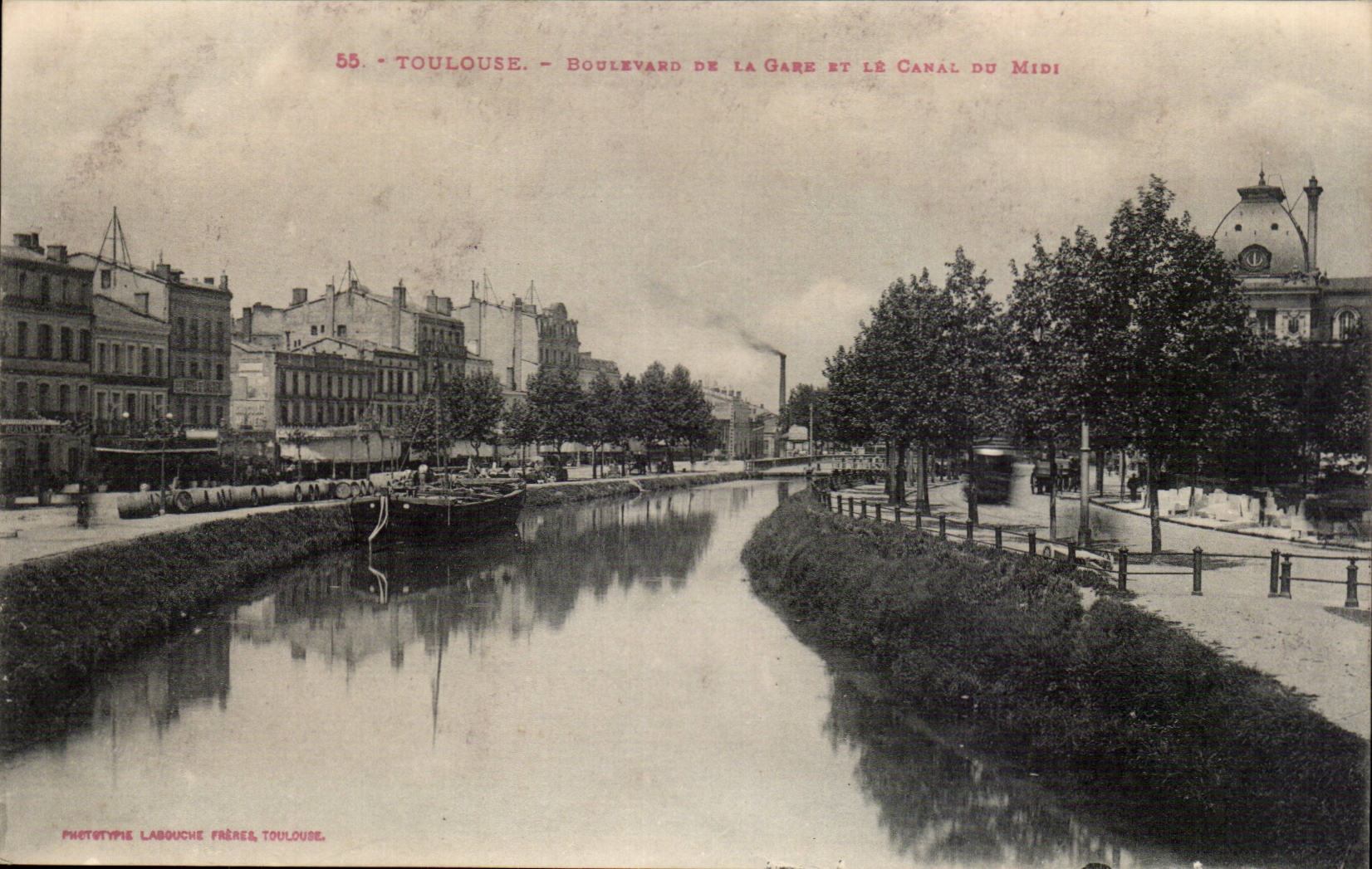 Toulouse - Boulevard de la Gare et le Canal du Midi - CPA 