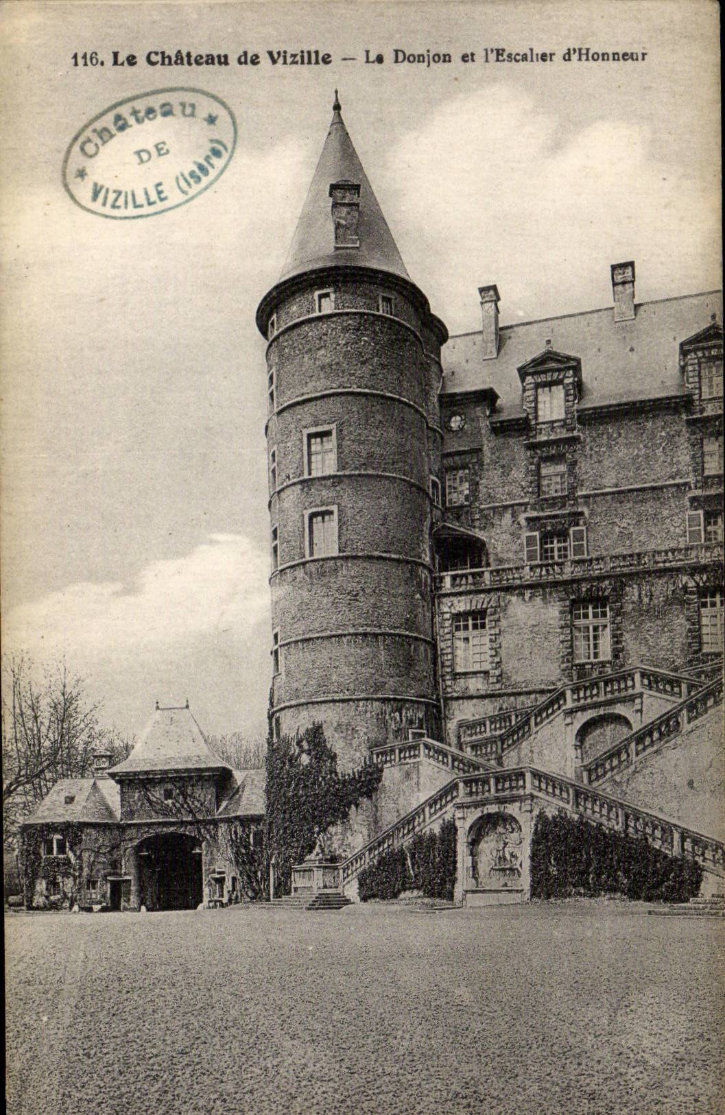 CPA Vizille Le castle the keep and the main staircase